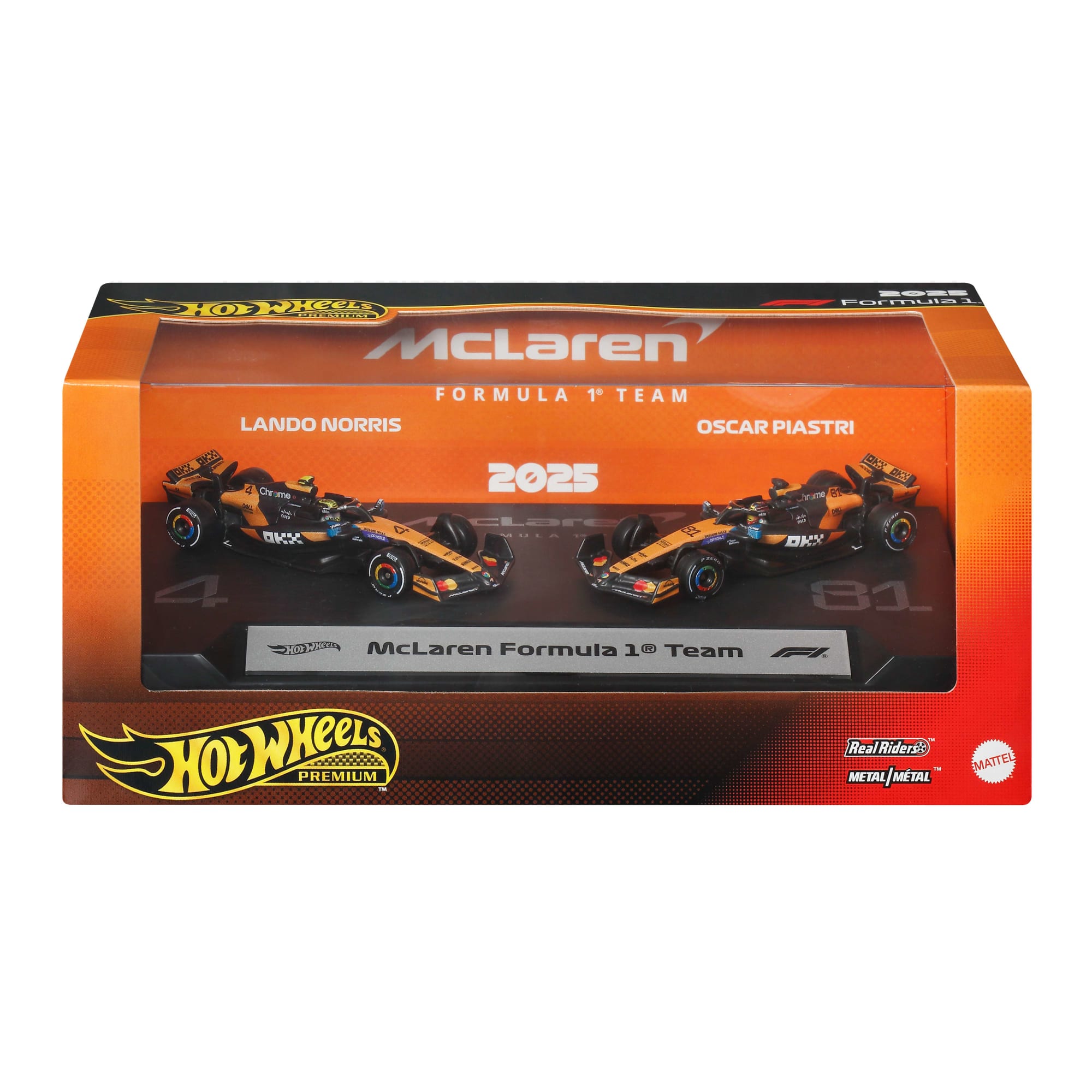 Hot Wheels Premium McLaren 2025 Formula 1? Team #81 & Team #4