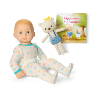 Bitty Baby? Doll #3 in Pastel Blue + Bear Friend & Board Book