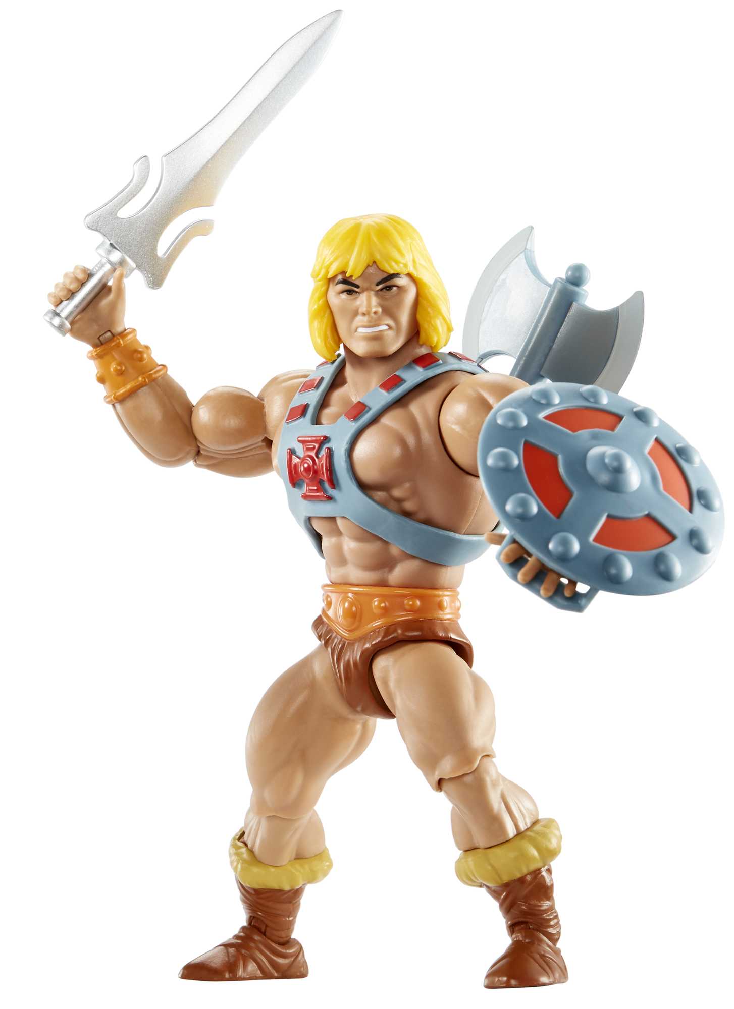 Masters Of The Universe Origins He-Man 5.5 inch Action Figure Motu Toy With Sword. Axe & Shield - Image 2