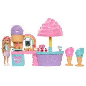 Barbie Coffret Poup??e Chelsea et Stand de Glace