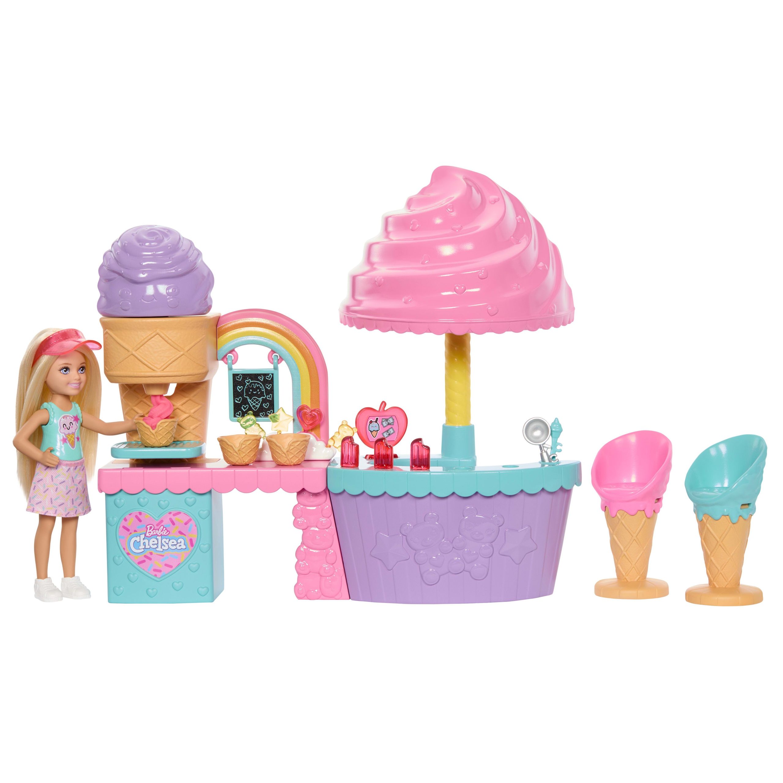 Barbie Coffret Poup??e Chelsea et Stand de Glace