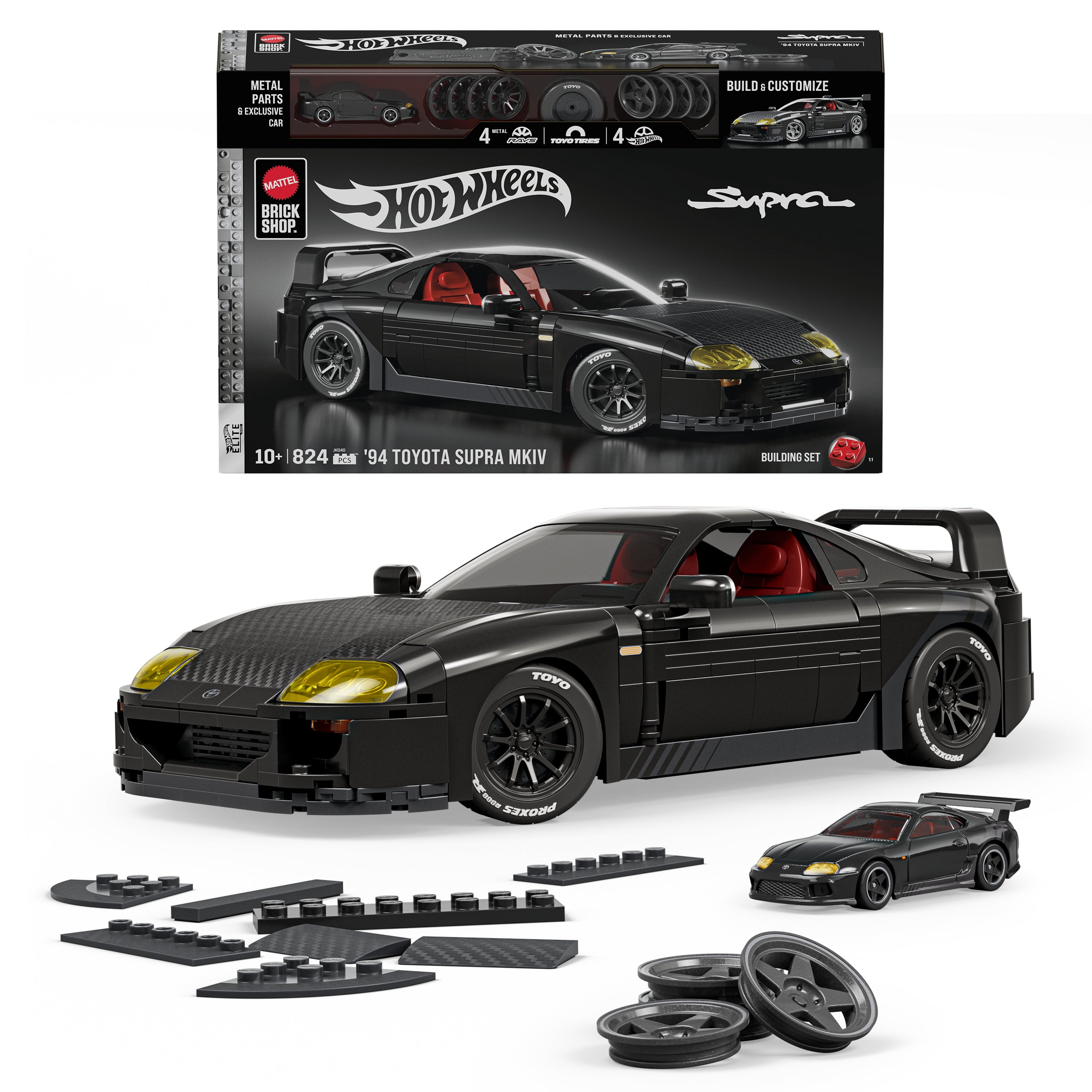 Mattel Brick Shop Hot Wheels Jogo de Constru??o Elite '94 Toyota Supra MKIV