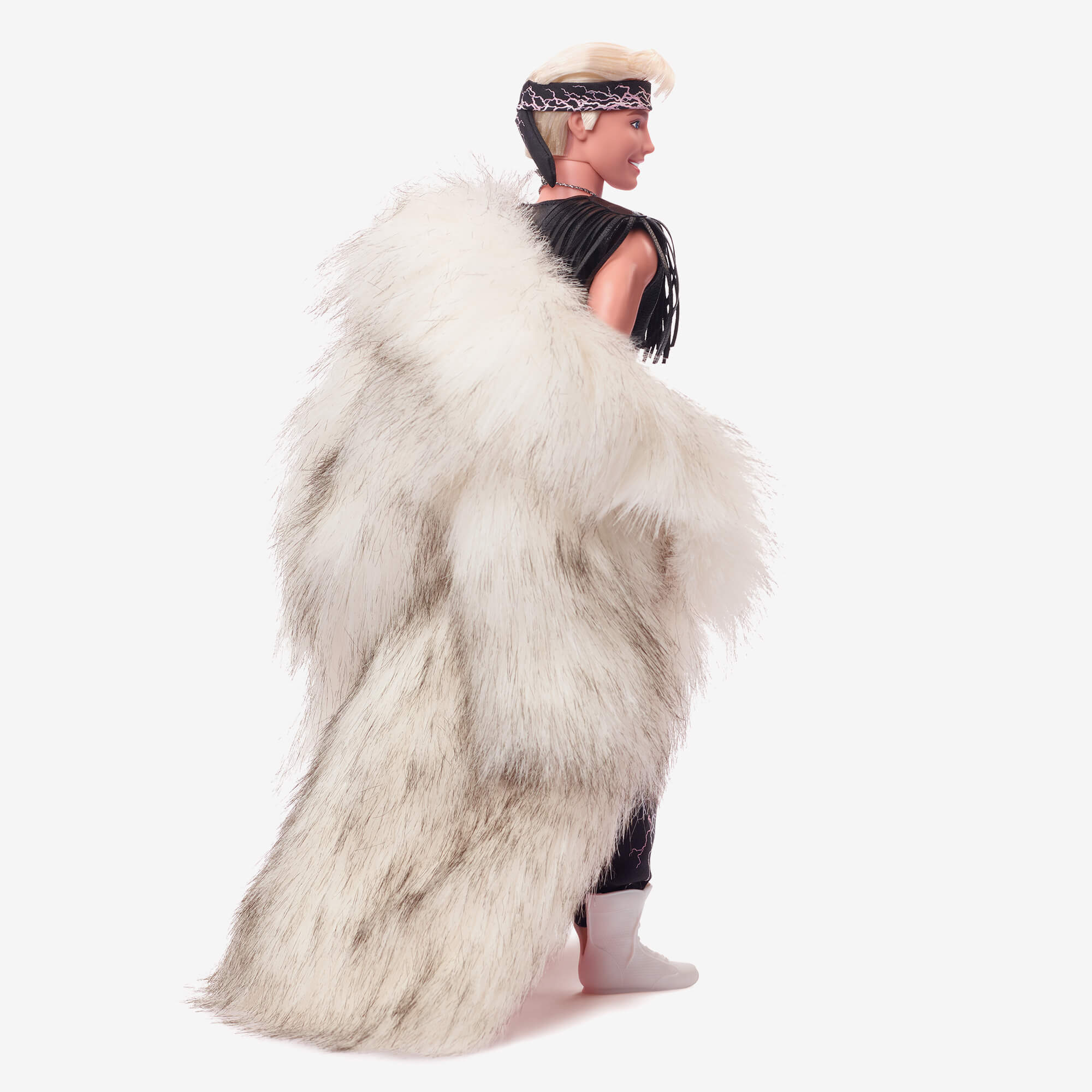 Ken Doll in Faux Fur Coat and Black Fringe Vest ?C Barbie The Movie - Image 13