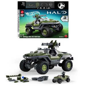 Mattel Brick Shop Hot Wheels Elite Halo? UNSC M12 Warthog. Juguete de Construcci??n con Detalles Aut??nticos y Personalizaci??n (935 piezas) para Adultos Coleccionistas