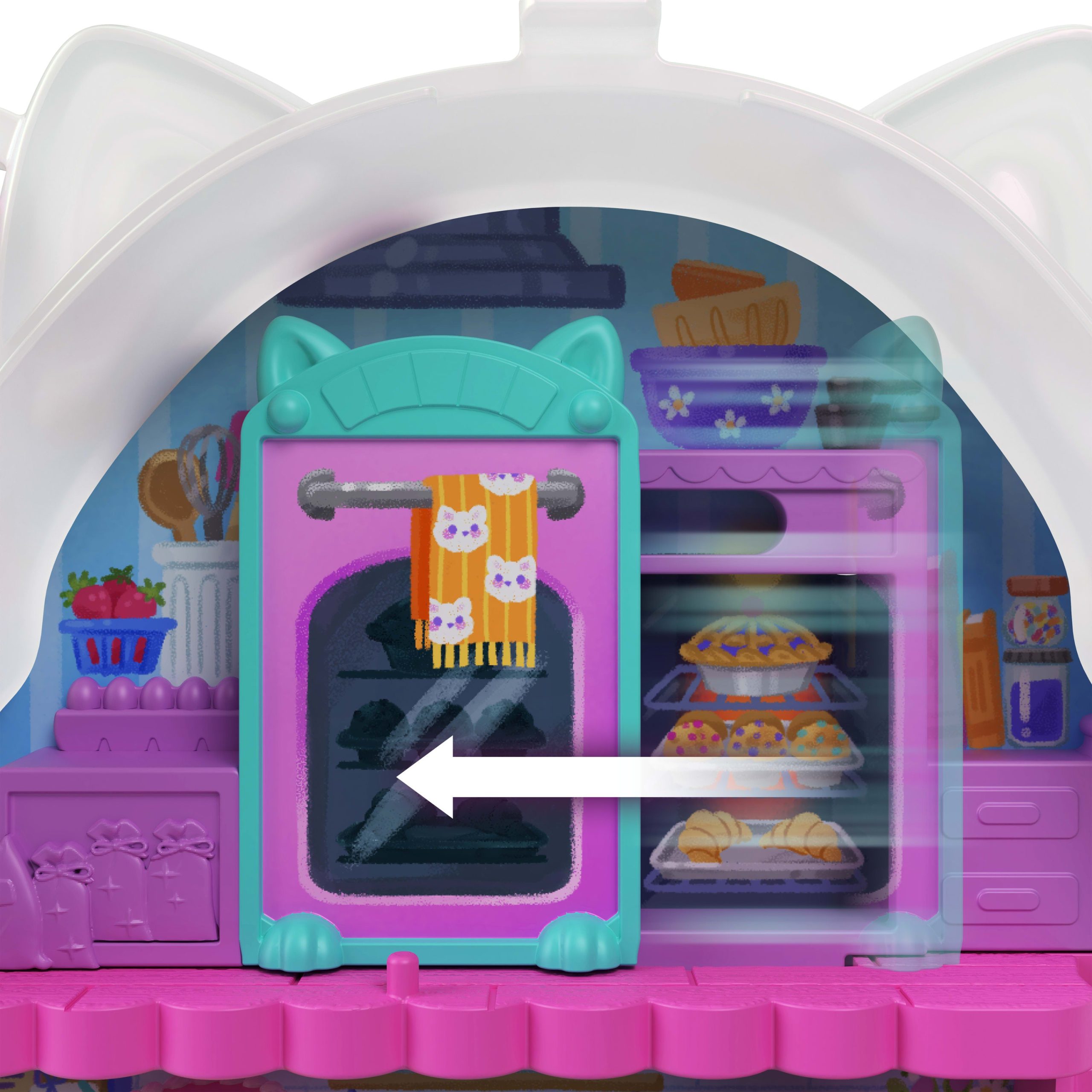 Polly Pocket Conjunto de Brinquedo Compacto Bolo Gatinho - Image 4