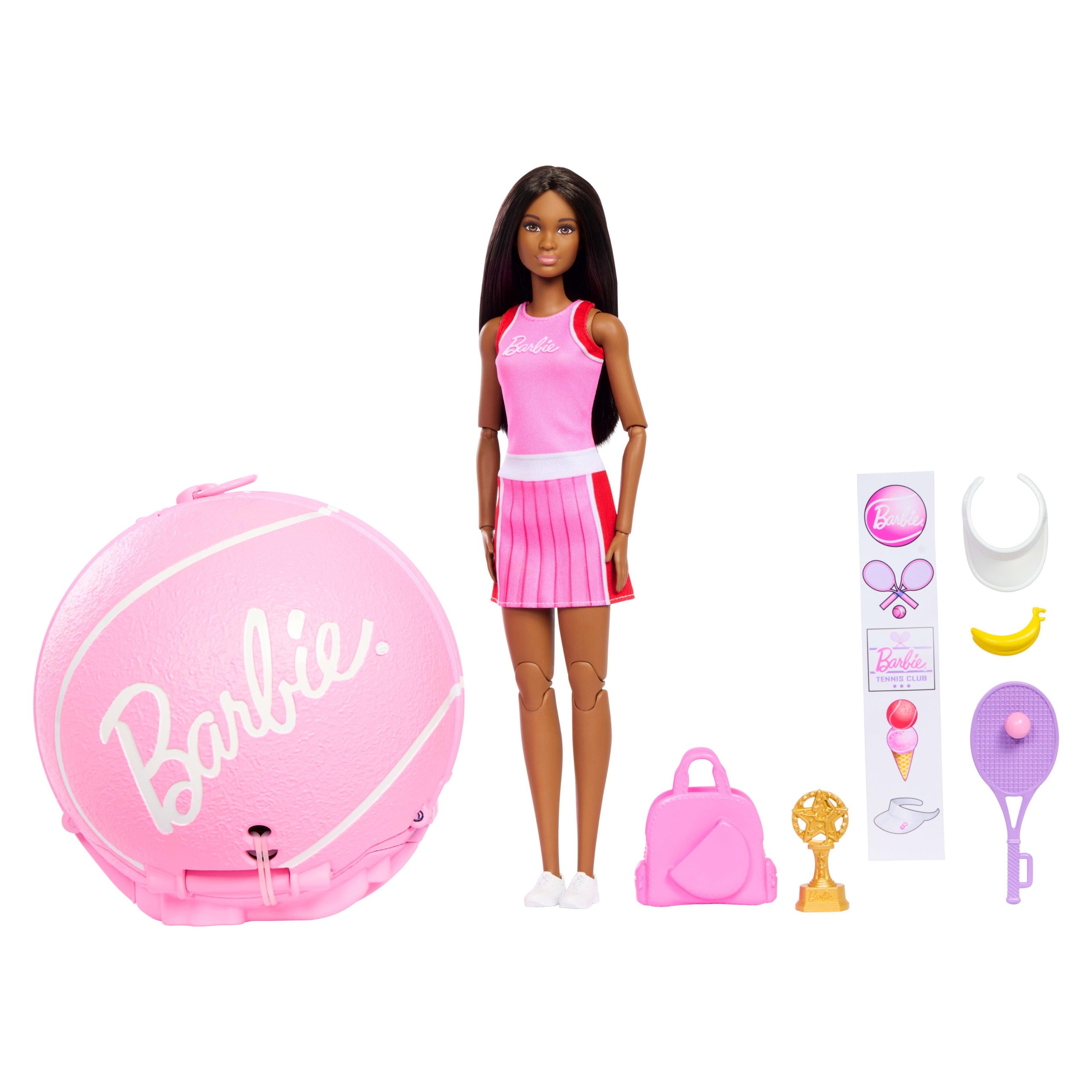 Barbie-Poup??e Barbie Joueuse de Tennis Balle Surprise