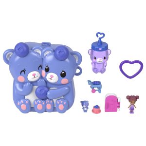 Polly Pocket Conjunto de Brinquedo Compacto Ursinhos Abra?o de Amora Azul
