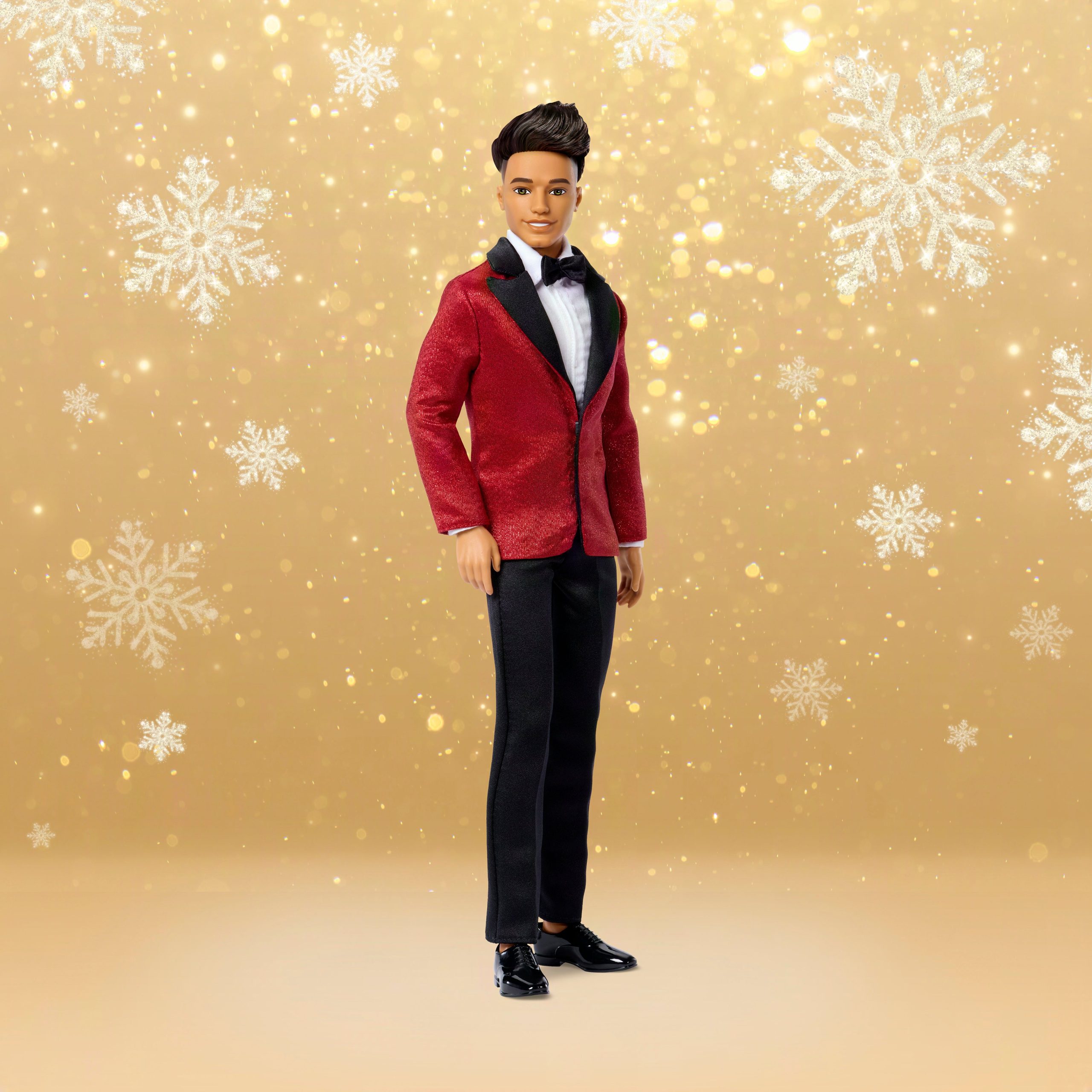 Barbie Signature 2026 Holiday Curly Black Hair Ken Collectible Fashion Doll Wearing Full Suit With Red Jacket - Image 2