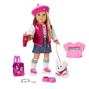 Truly Me? 18-inch Doll #100. Puppy. Mini Backpack & Accessories AG? Star Squad Bundle