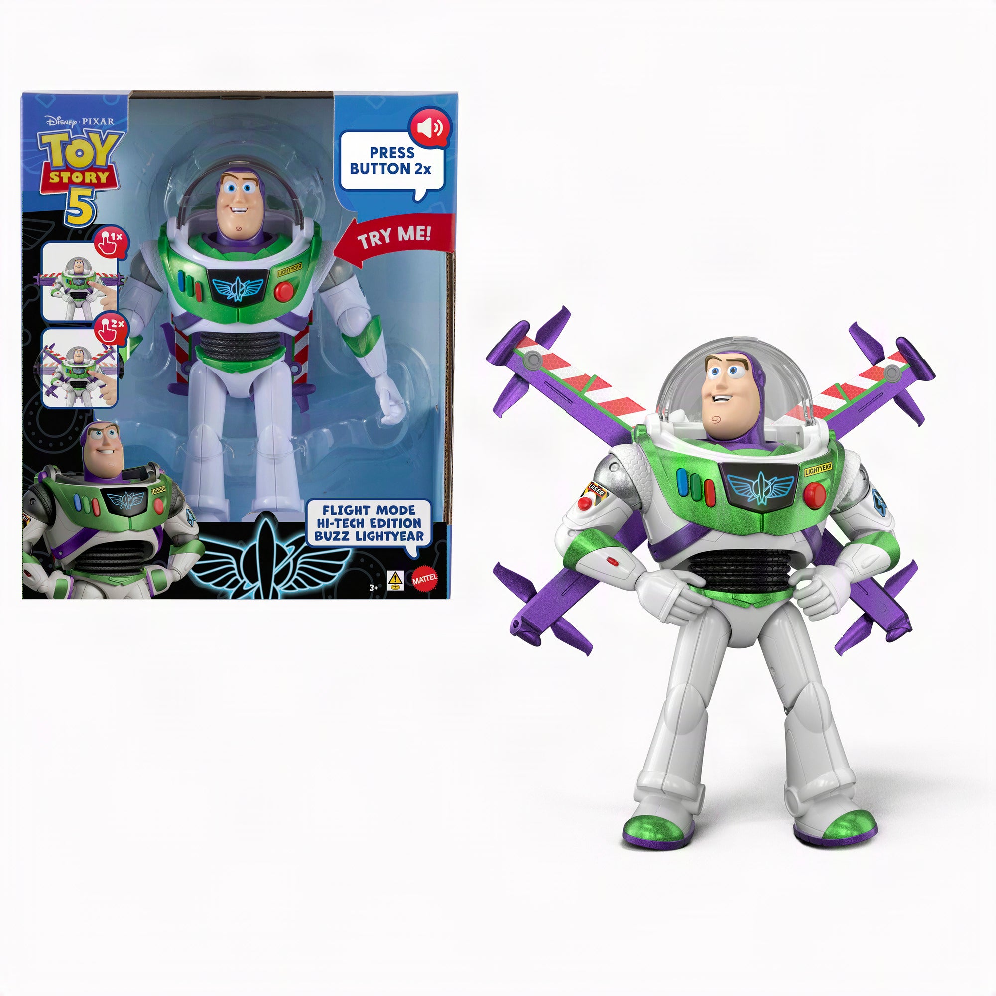 Disney And Pixar Toy Story Flight Mode Hi-Tech Edition Buzz Lightyear