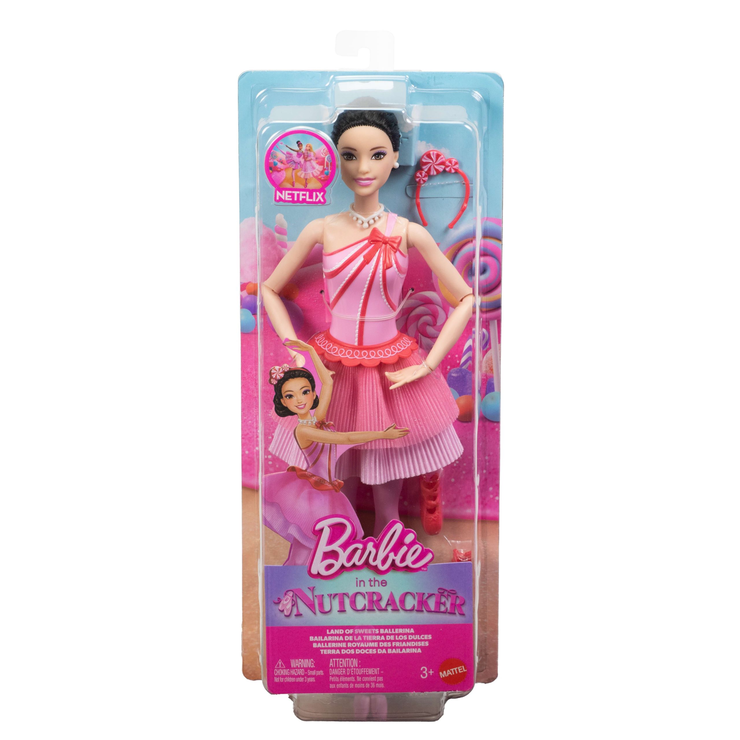 Barbie in The Nutcracker Land Of Sweets Ballerina Renee Doll With Brown Hair. Tutu And Candy Themed Accessories - Image 6