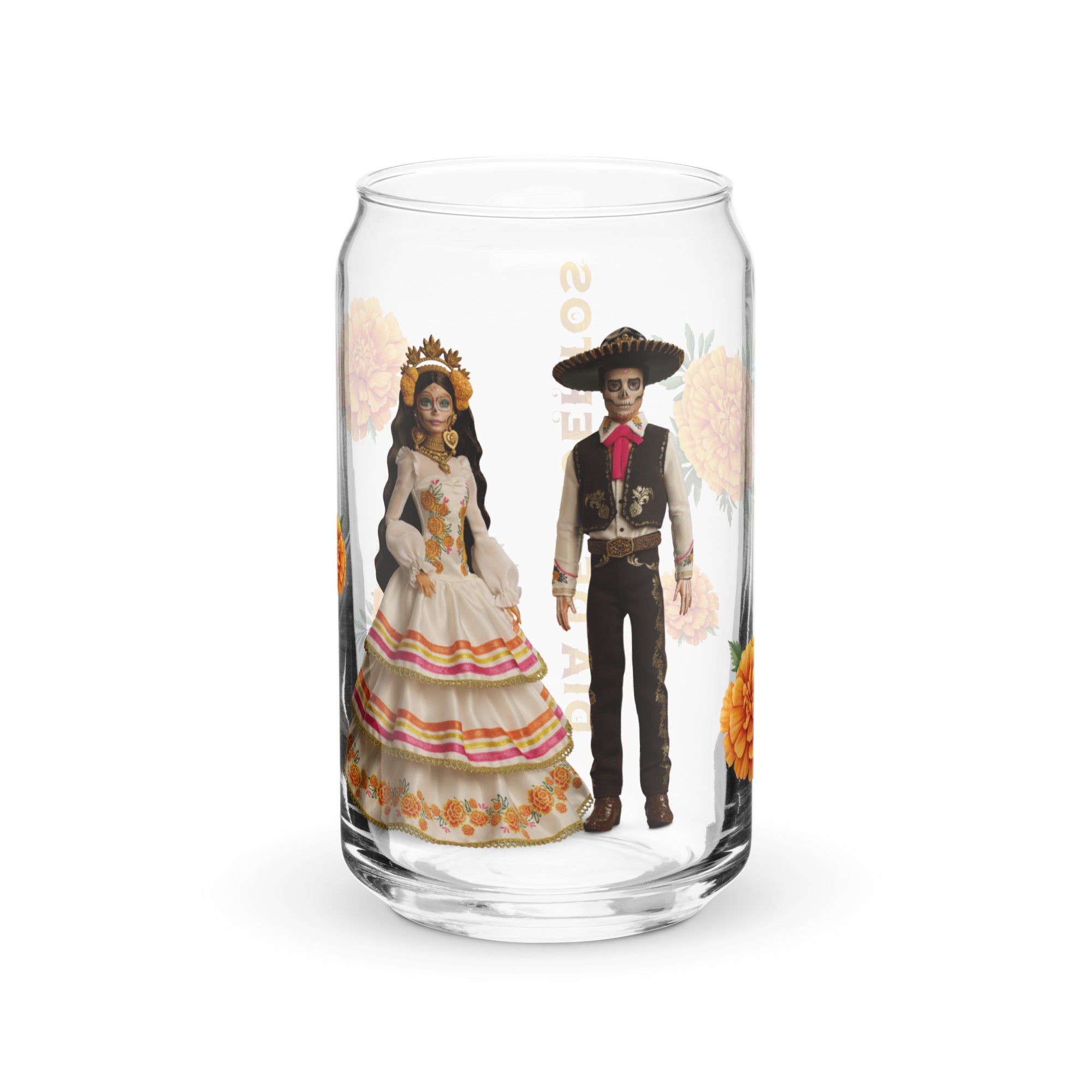 Barbie D??a de Muertos Marigolds Clear Glass