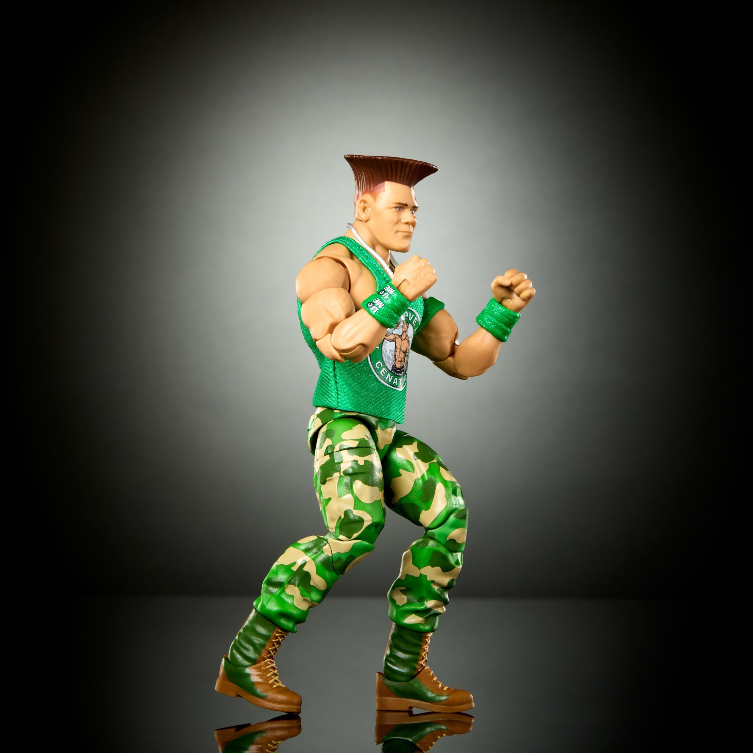 WWE X Street Fighter John Cena Action Figure & Accessories. 6-inch Collectible Guile Mashup Set - Image 5