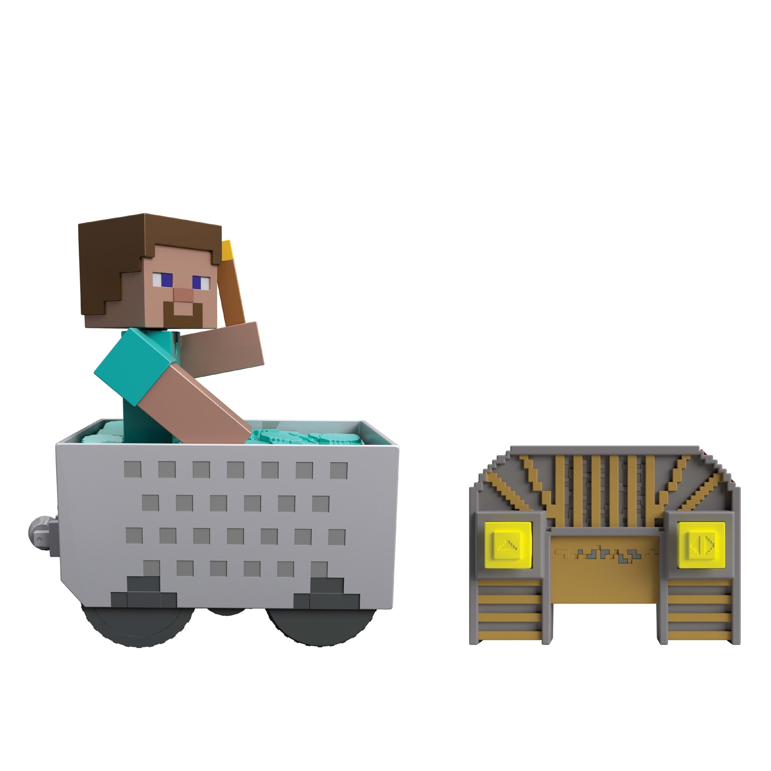 Minecraft Minecart RC & Steve. Wheelie Stunt & Turbo Boost. Lights & Digital Item Code - Image 4
