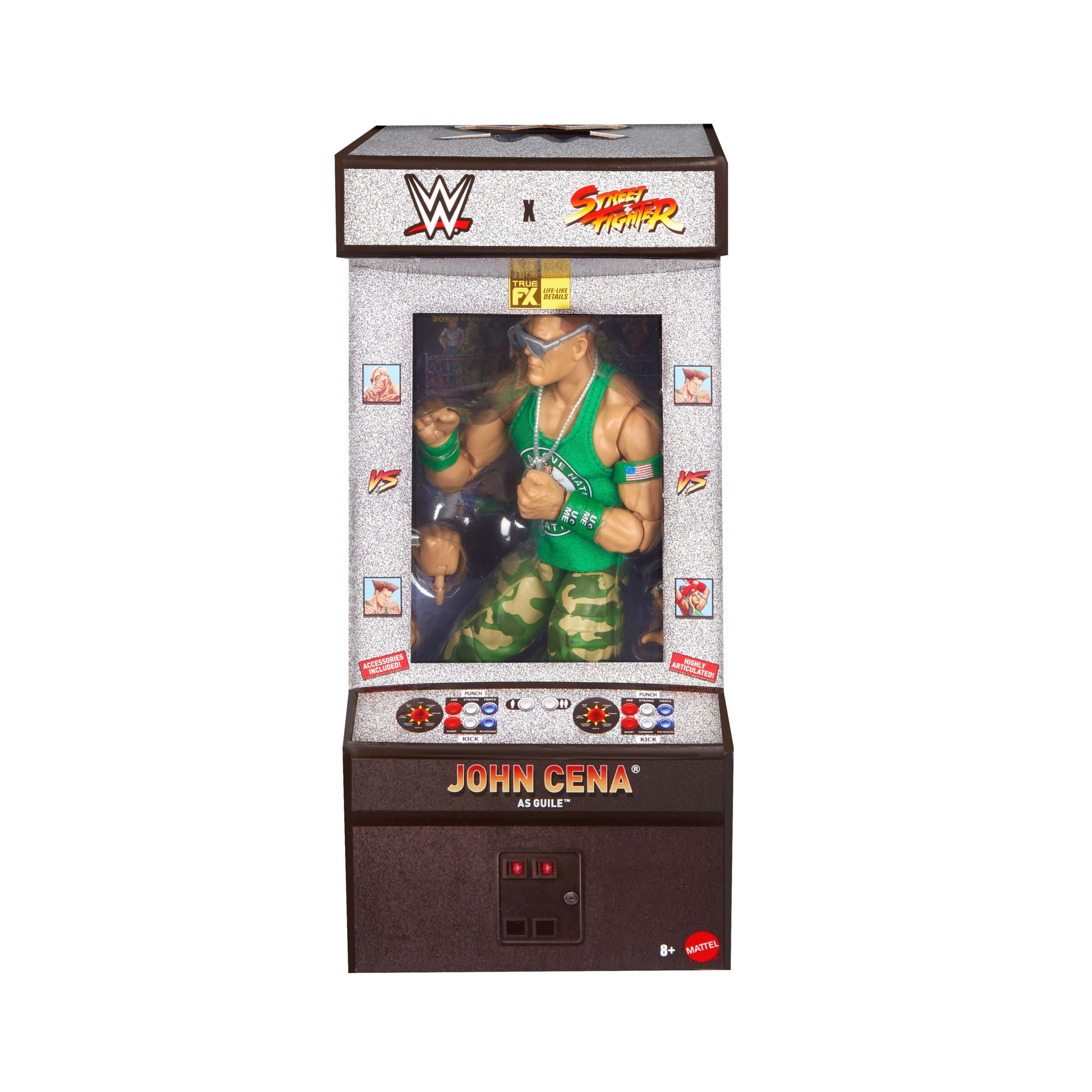 WWE X Street Fighter John Cena Action Figure & Accessories. 6-inch Collectible Guile Mashup Set - Image 2