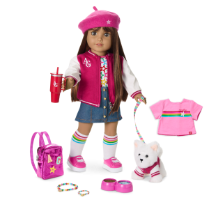 Truly Me? 18-inch Doll #122. Puppy. Mini Backpack & Accessories AG? Star Squad Bundle