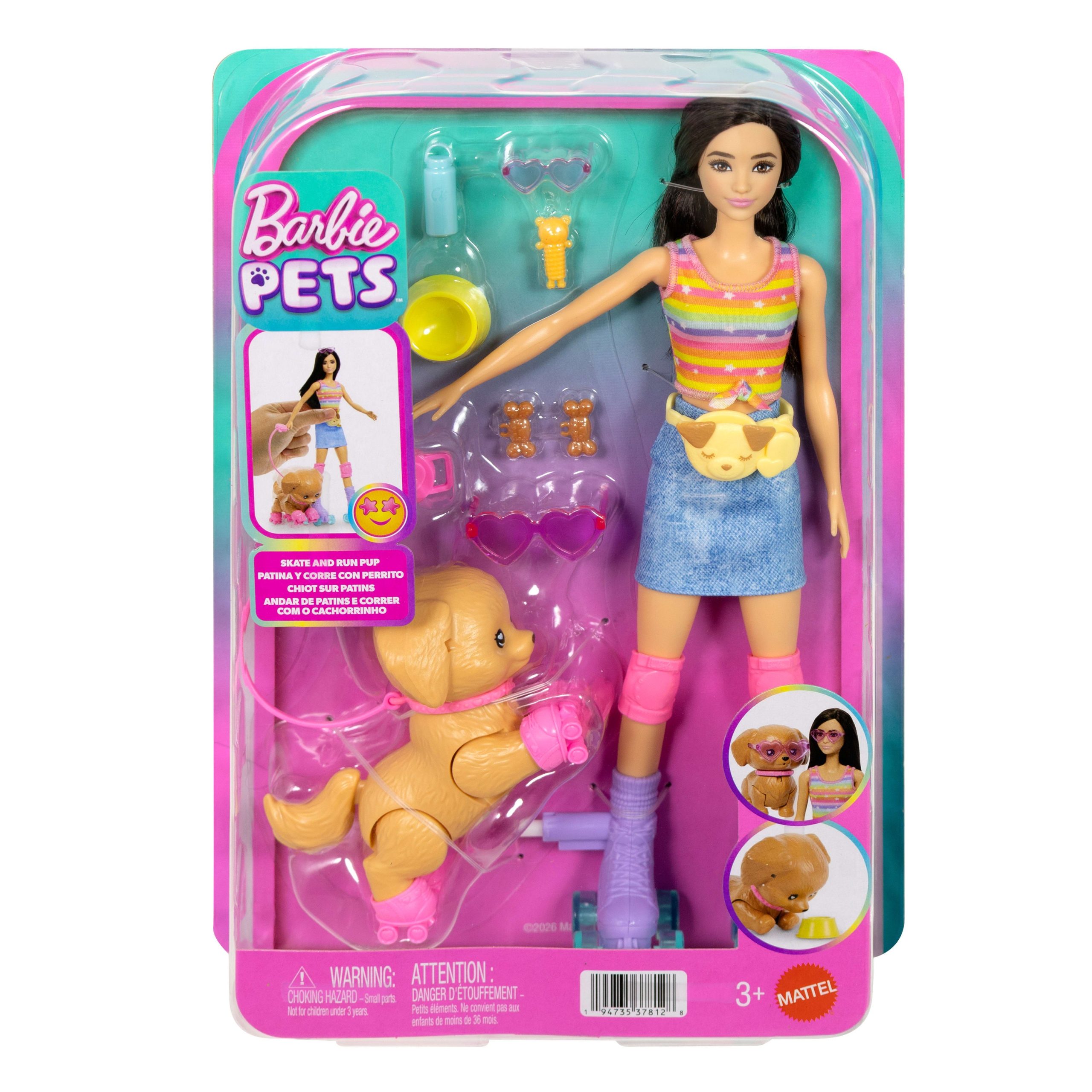 Barbie Pets Skate And Run Brunette Doll With Puppy. Skates. And Accessories - Image 6