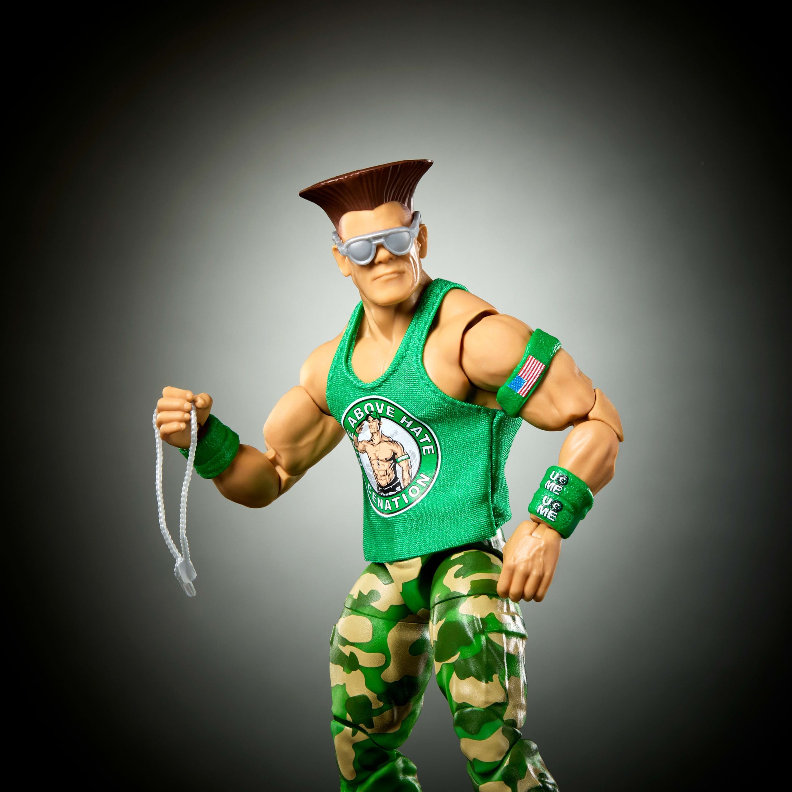 WWE X Street Fighter John Cena Action Figure & Accessories. 6-inch Collectible Guile Mashup Set - Image 3