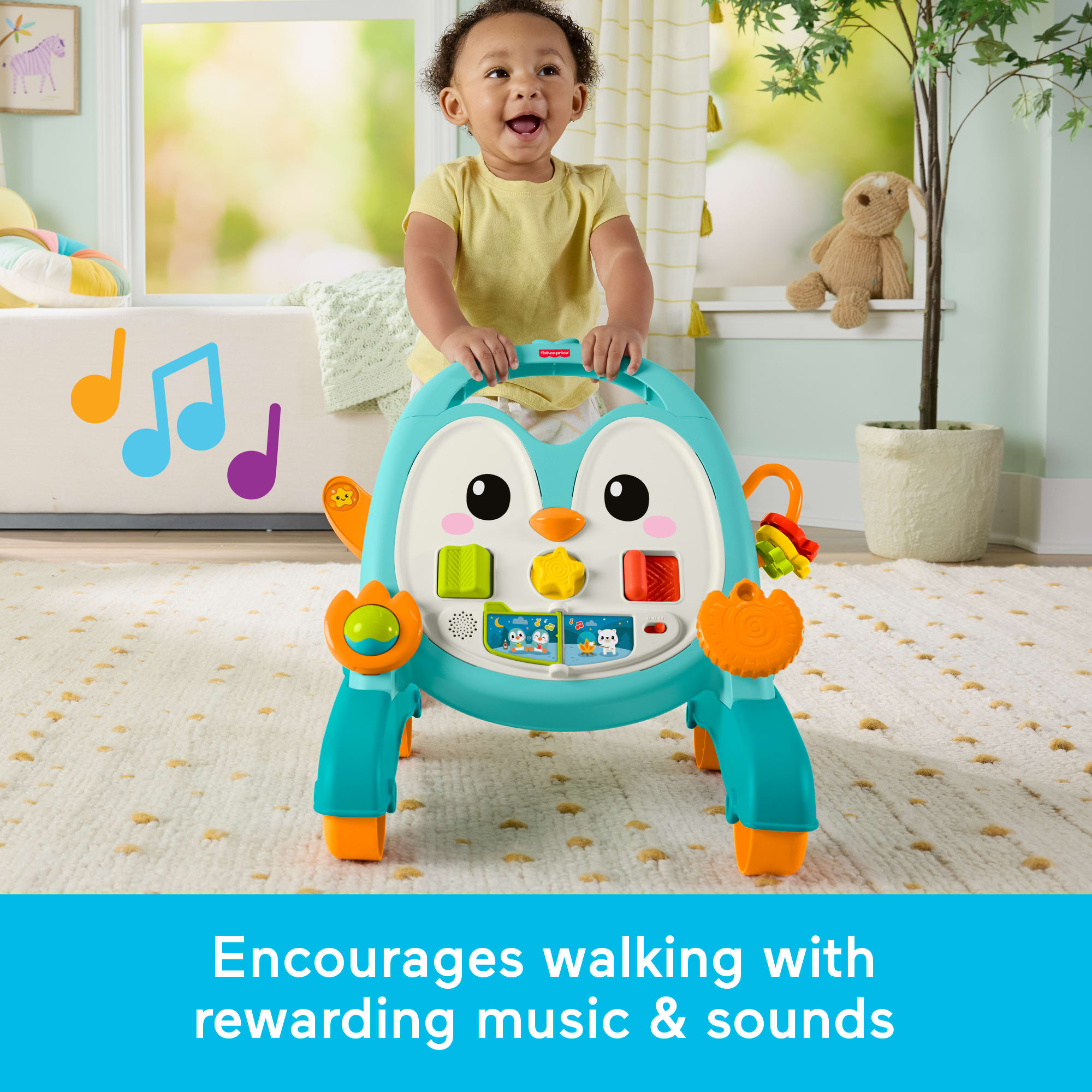 Fisher-Price 2-in-1 Musical Penguin Walker. Baby To Toddler Push Along Activity Toy - Image 4