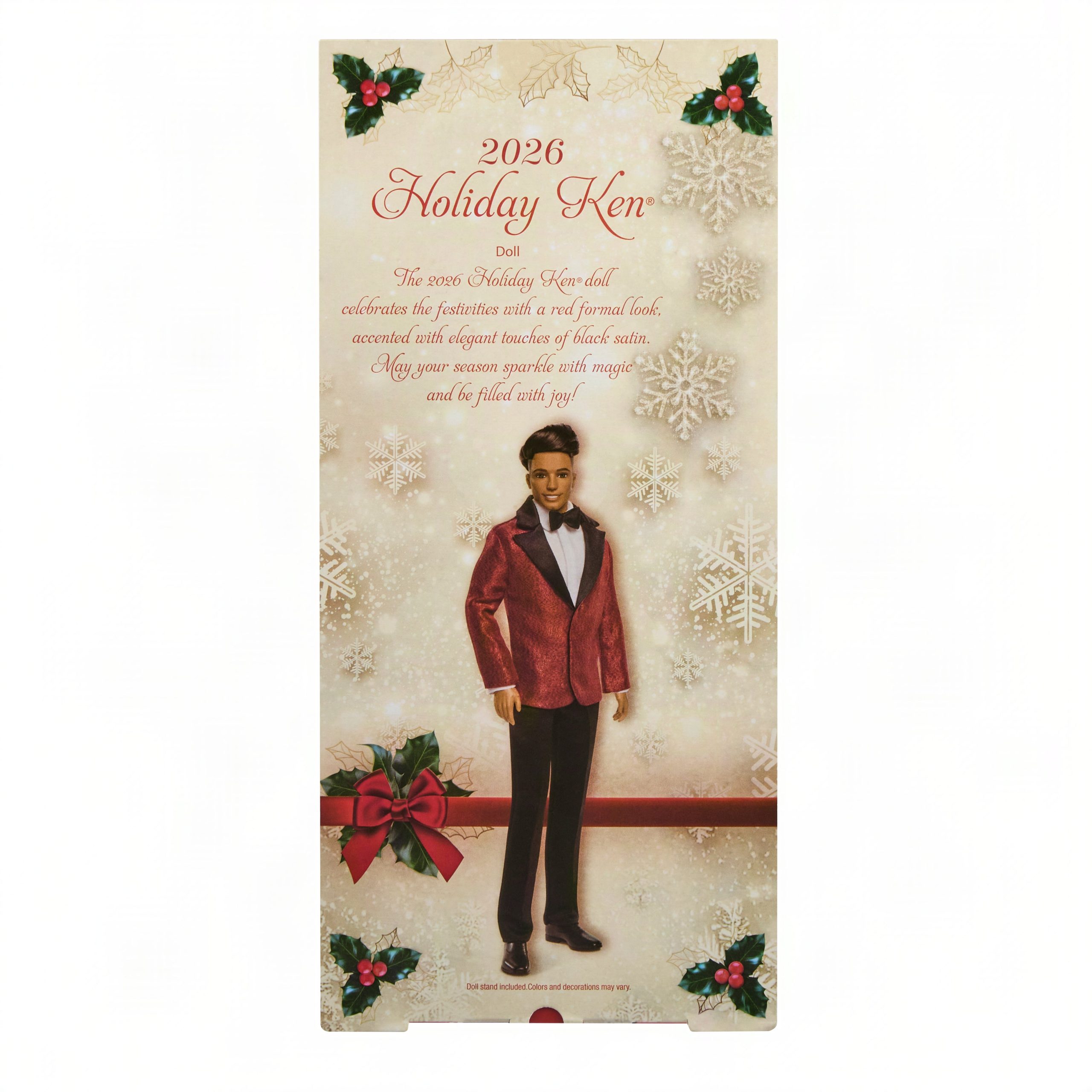 Barbie Signature 2026 Holiday Curly Black Hair Ken Collectible Fashion Doll Wearing Full Suit With Red Jacket - Image 6