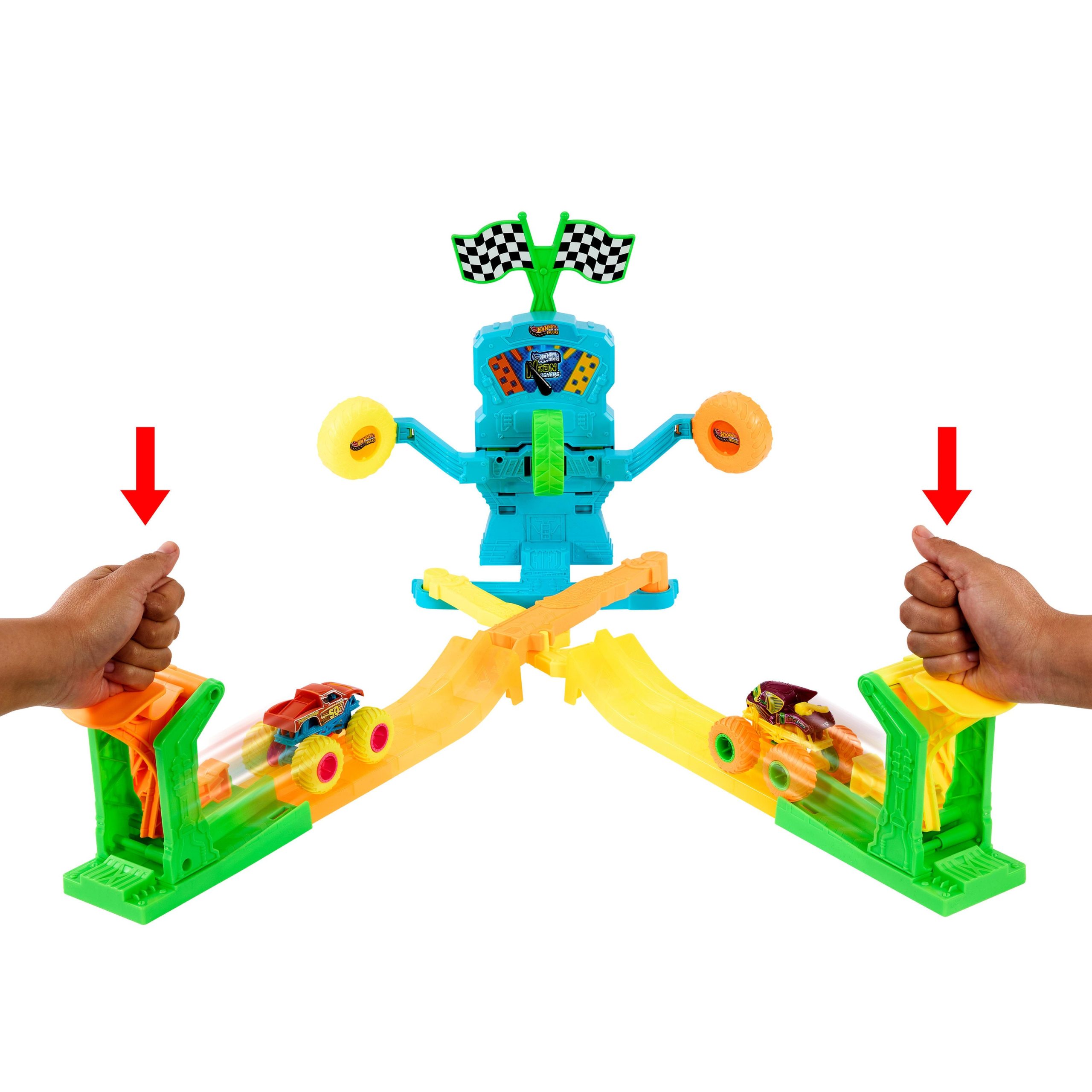 Hot Wheels-Coffret Neon Crashin' Slamway-2?V??hicules. 2?Modes de Jeu - Image 2