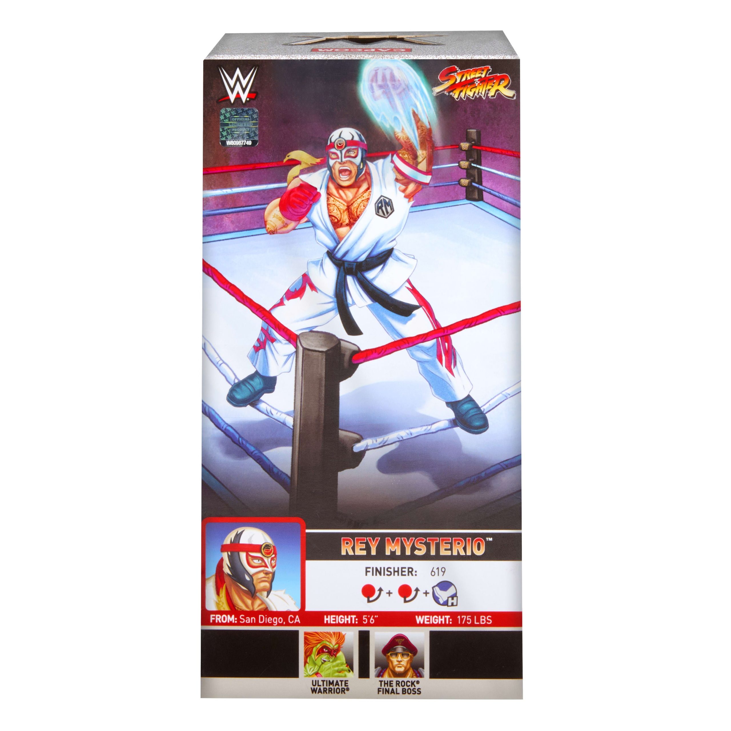 WWE X Street Fighter Rey Mysterio Action Figure & Accessories. 6-inch Collectible Ryu Mashup Set - Image 6