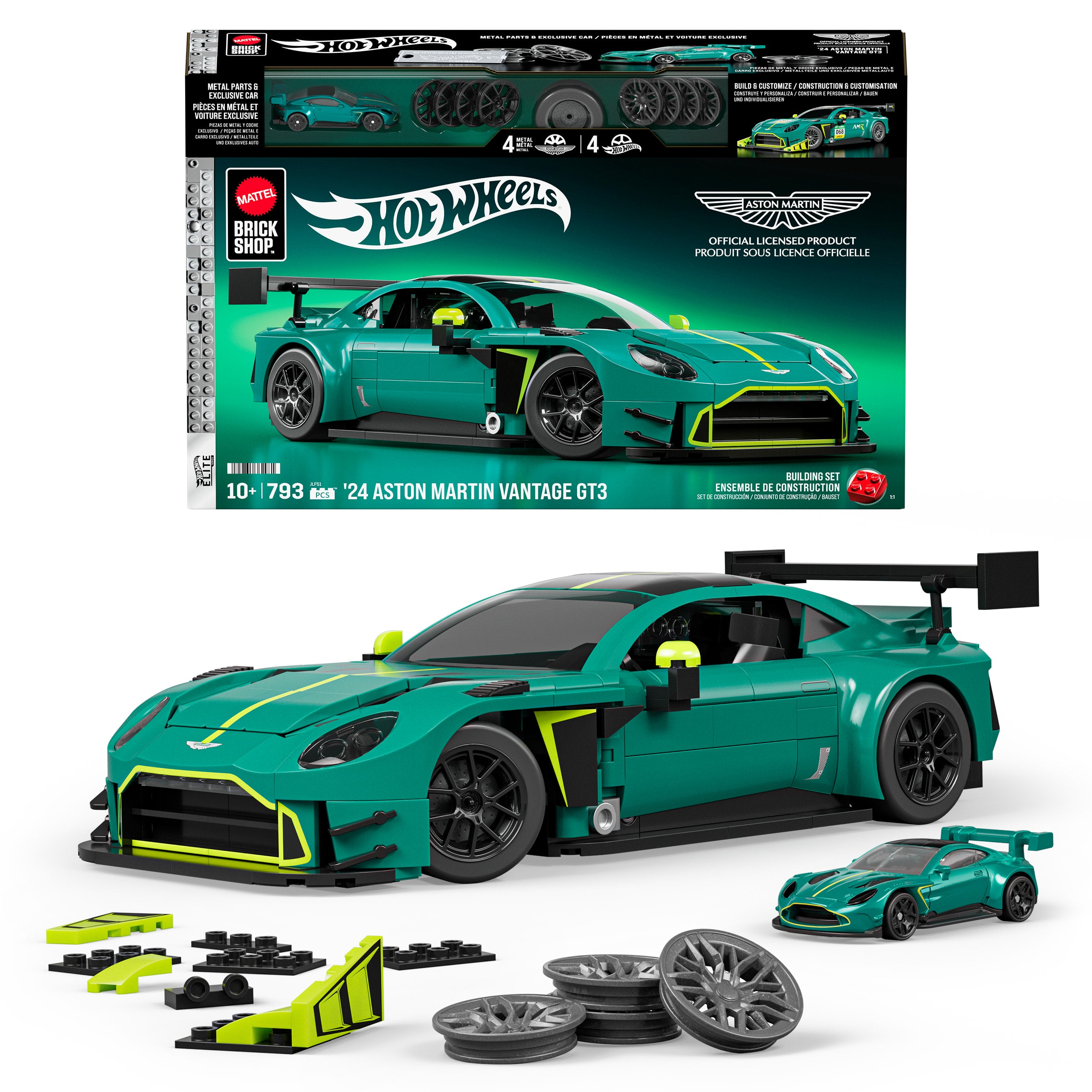 Mattel Brick Shop Hot Wheels Juguete de Construcci??n '24 Aston Martin Vantage GT3