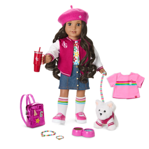 Truly Me? 18-inch Doll #108. Puppy. Mini Backpack & Accessories AG? Star Squad Bundle