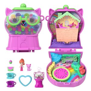 Polly Pocket Conjunto de Brinquedo Compacto Gatinho M??quina de Chicletes