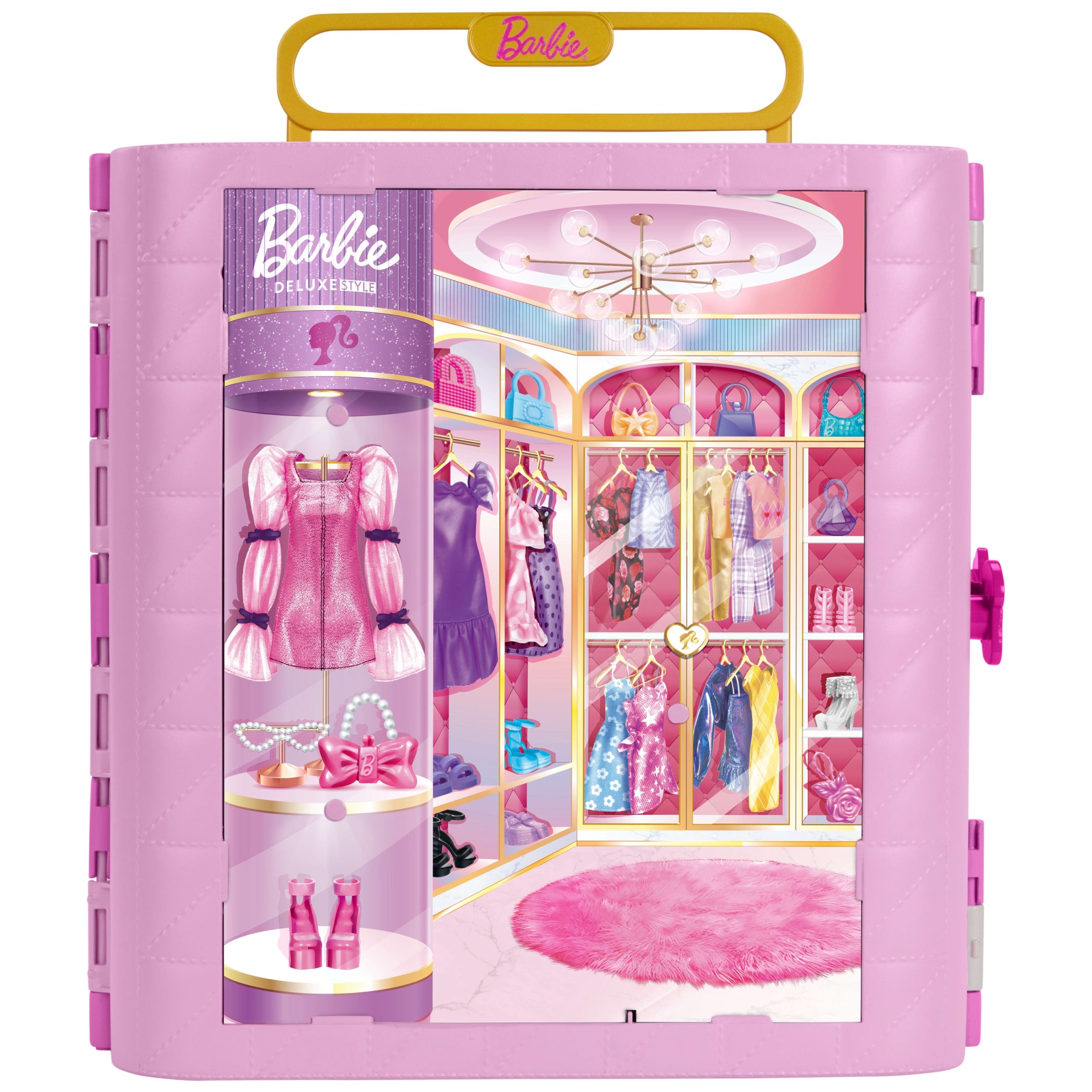 Barbie Closet With Spin & Style Feature. Vanity. Ottoman. 4 Fashions. 20+ Pieces. Portable Storage - Image 6