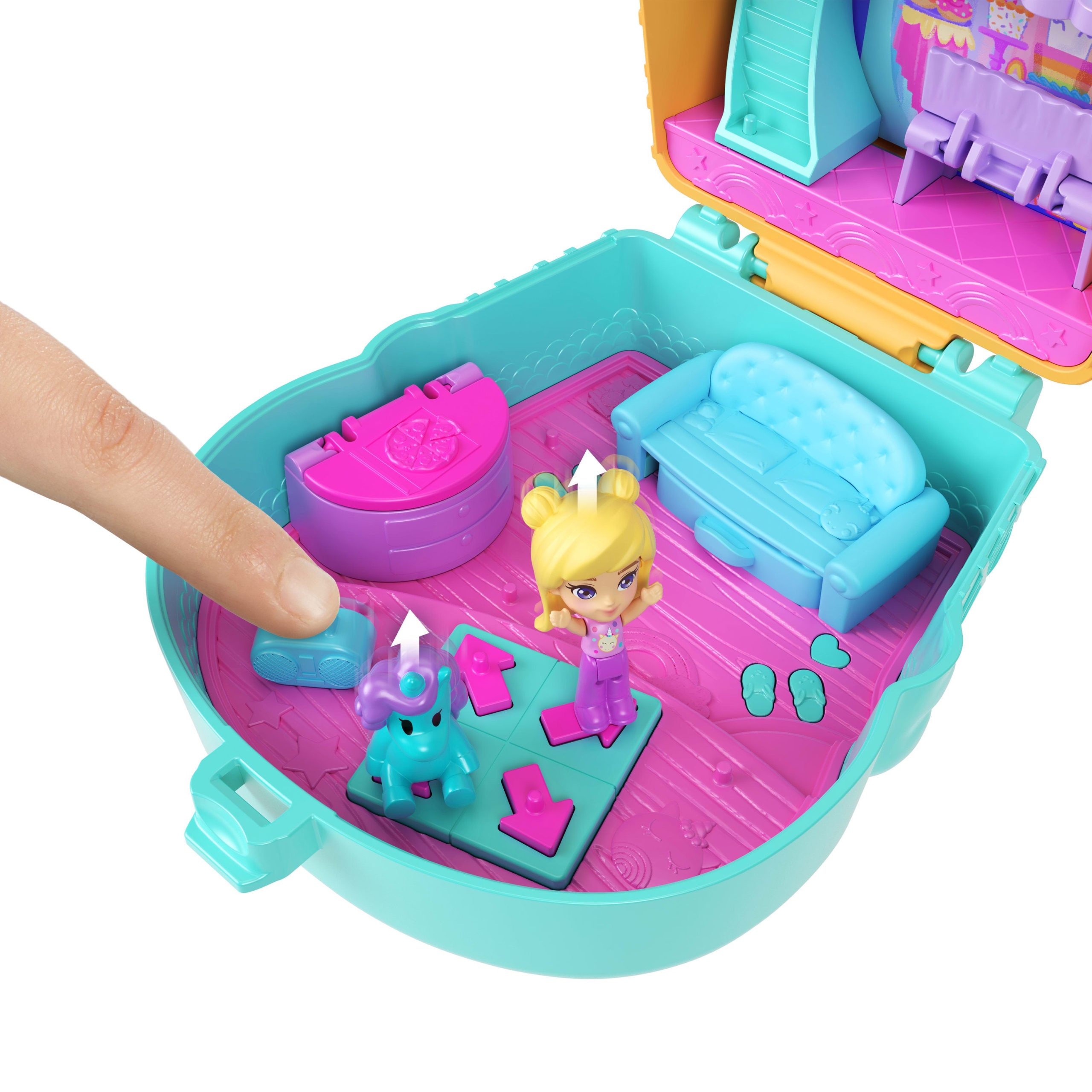 Polly Pocket Conjunto de Brinquedo Compacto Sorvete de Unic??rnio - Image 3