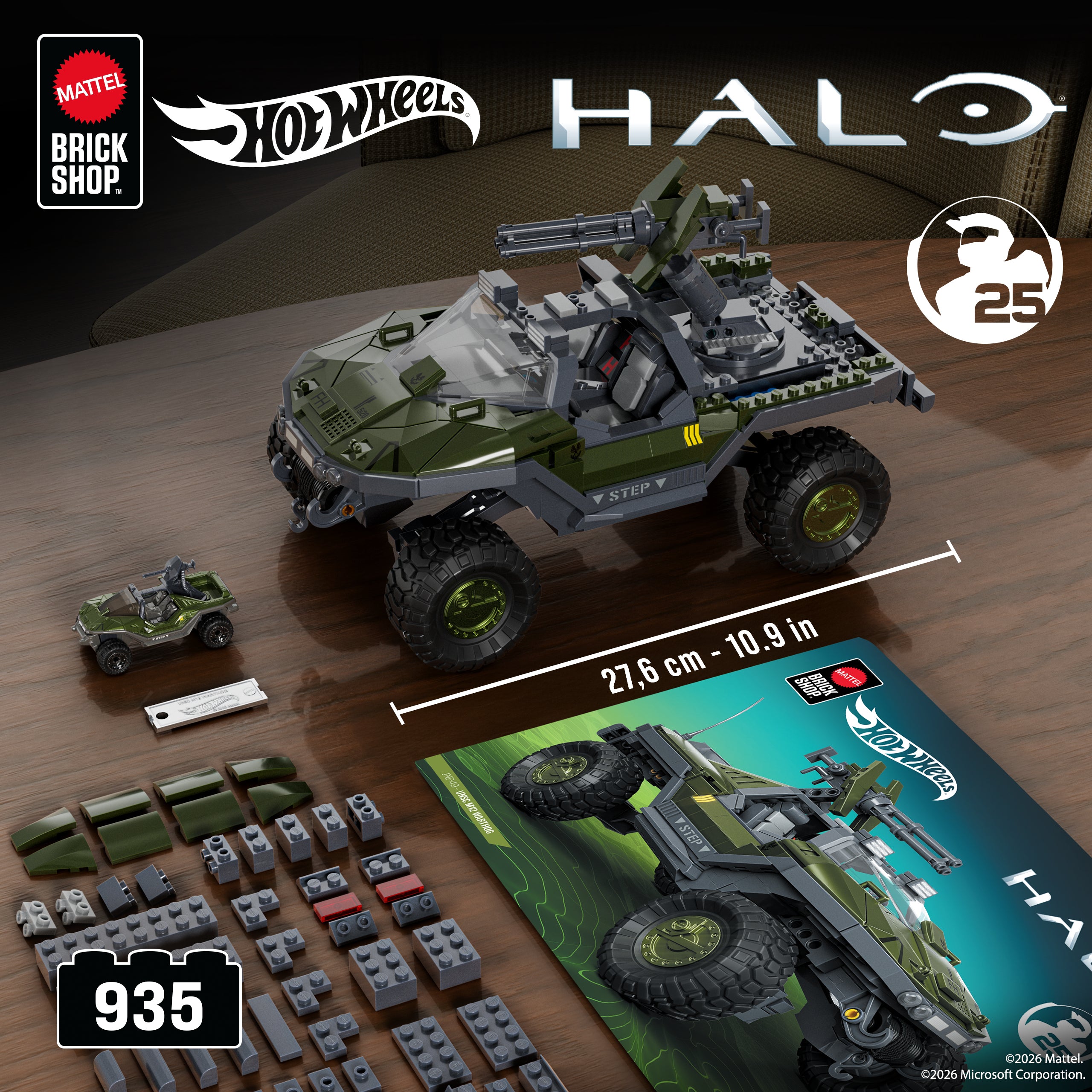 Mattel Brick Shop Hot Wheels Halo UNSC M12 Warthog Building Toy Kit (935?Pieces). For Collectors - Image 2