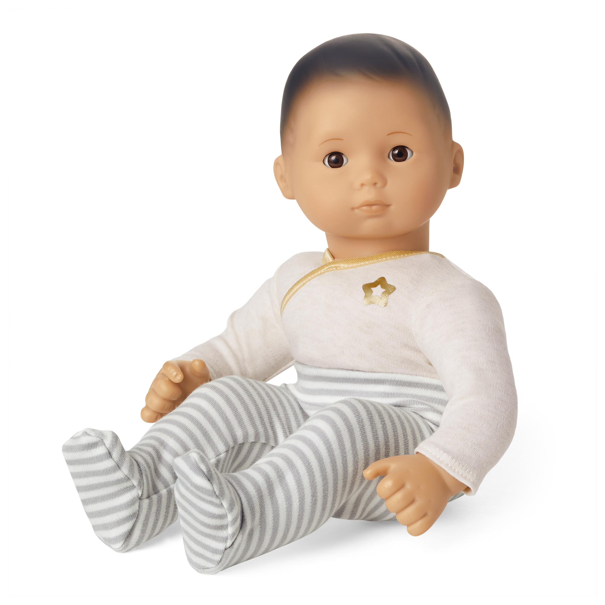 Bitty Baby? Doll #4 with black hair in Cloud Gray