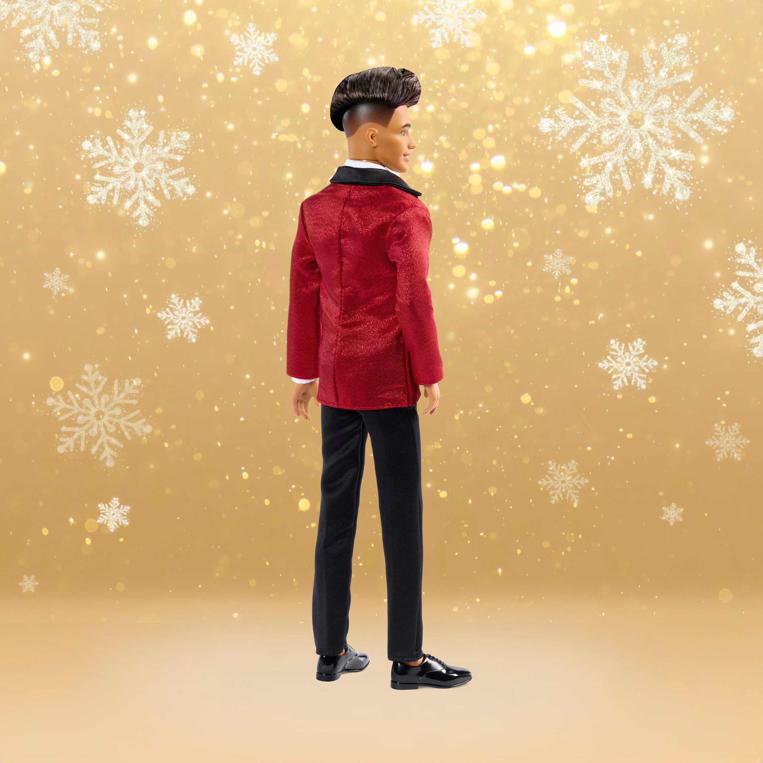 Barbie Signature 2026 Holiday Curly Black Hair Ken Collectible Fashion Doll Wearing Full Suit With Red Jacket - Image 5