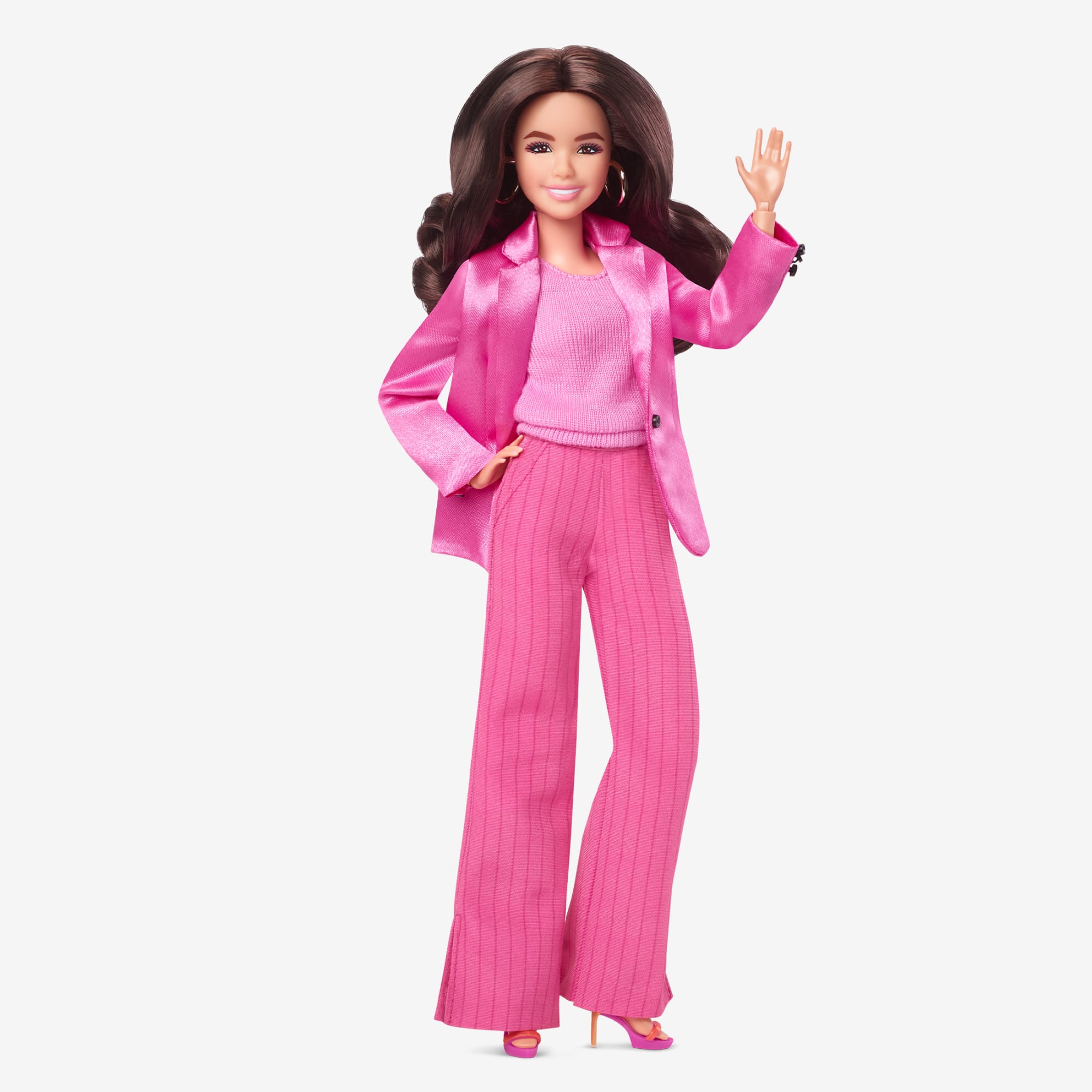 Gloria Doll Wearing Pink Power Pantsuit ?C Barbie The Movie