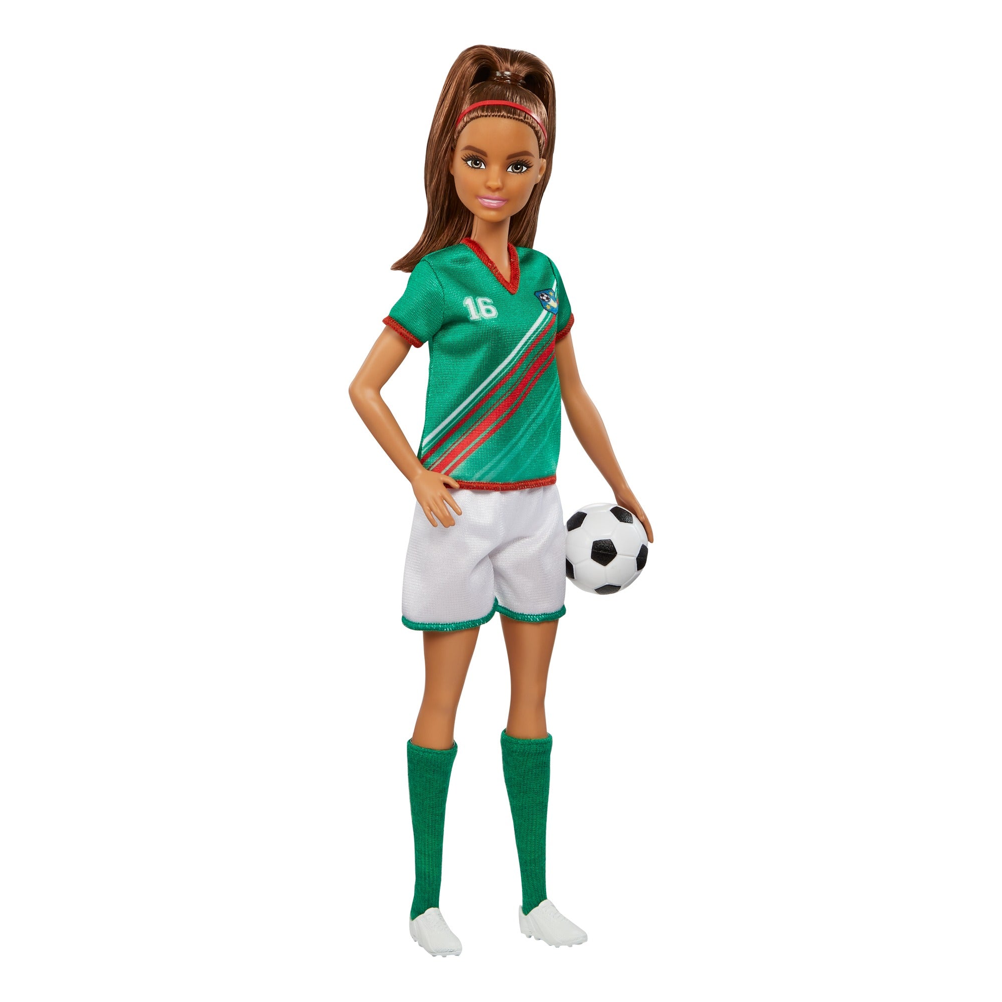 Barbie Profiss?es Boneca Jogadora de Futebol Camisa Verde - Image 2