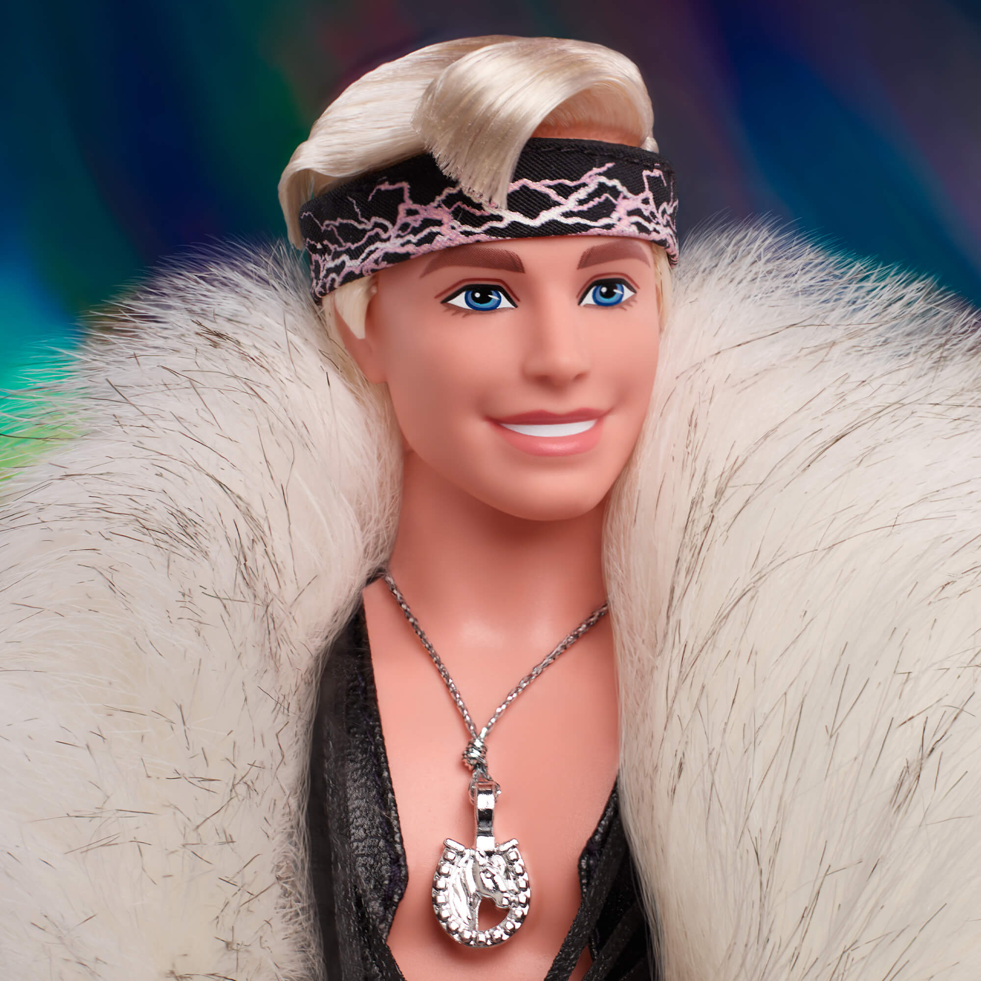 Ken Doll in Faux Fur Coat and Black Fringe Vest ?C Barbie The Movie - Image 5