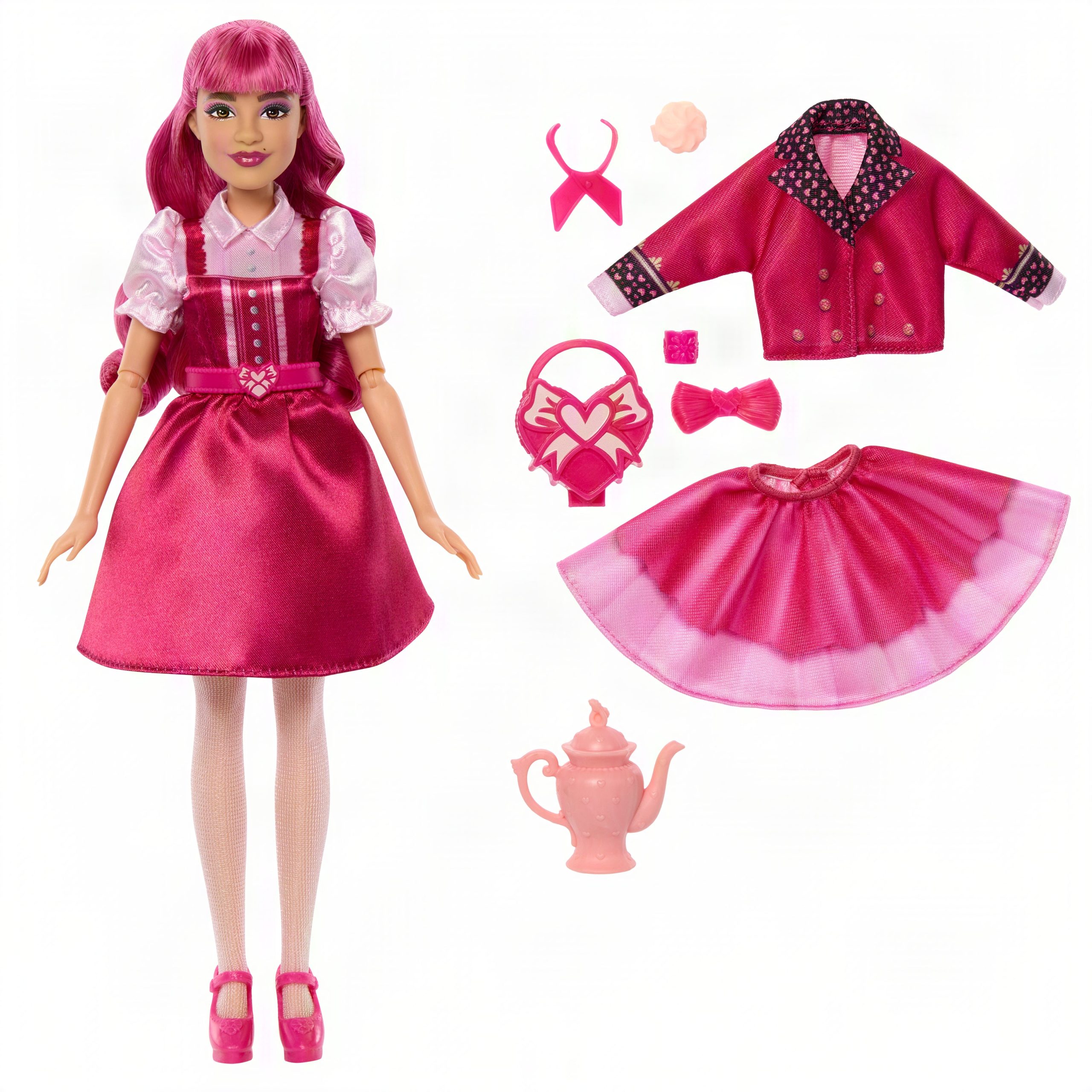 Disney Descendants: Wicked Wonderland Tea Party Reveal With 7 Surprises. A Pink Fashion Doll & Accessories - Image 5