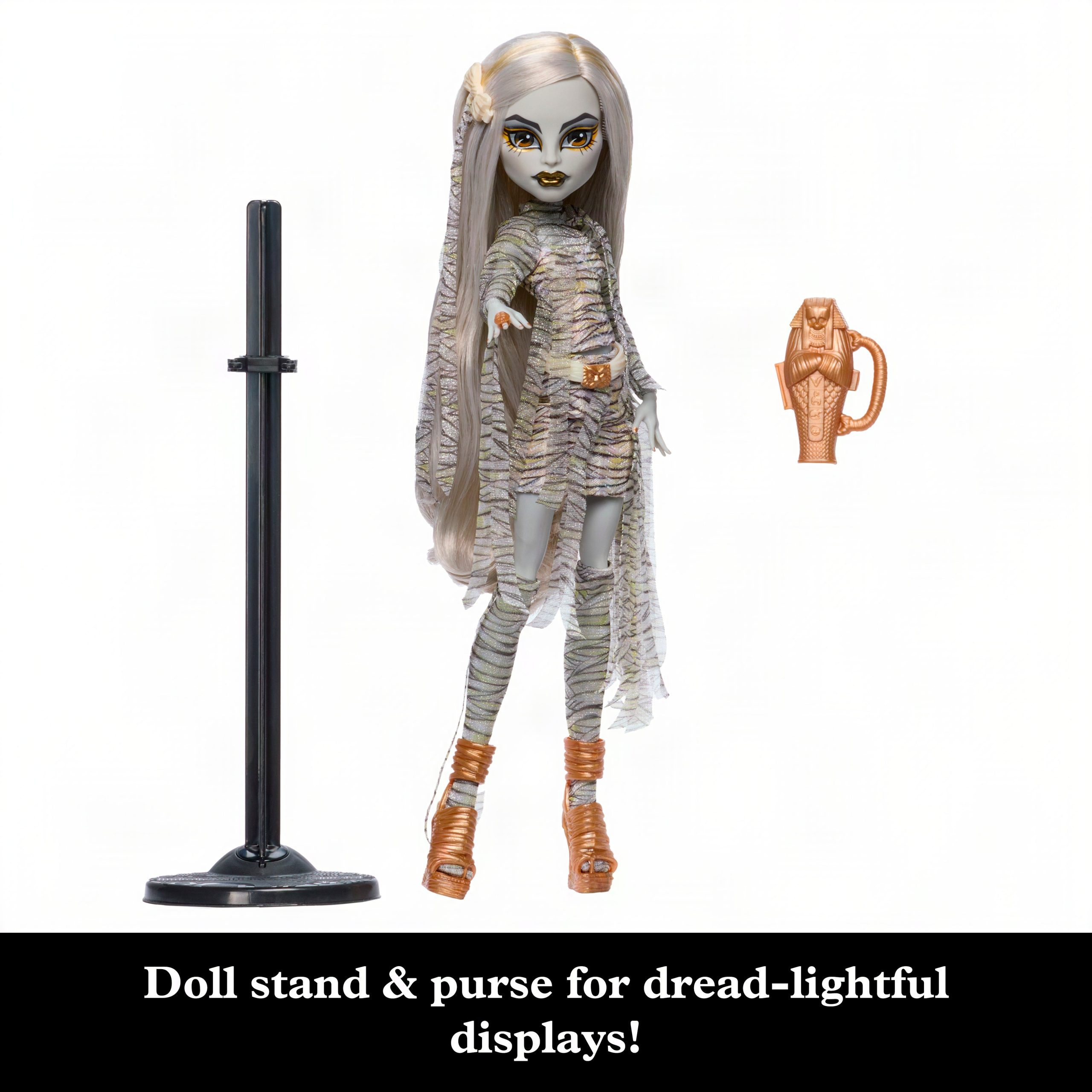 Monster High X Universal Monsters?The?Mummy?Collector Doll With?Wrap?Dress?&?Sarcophagus?Purse - Image 3