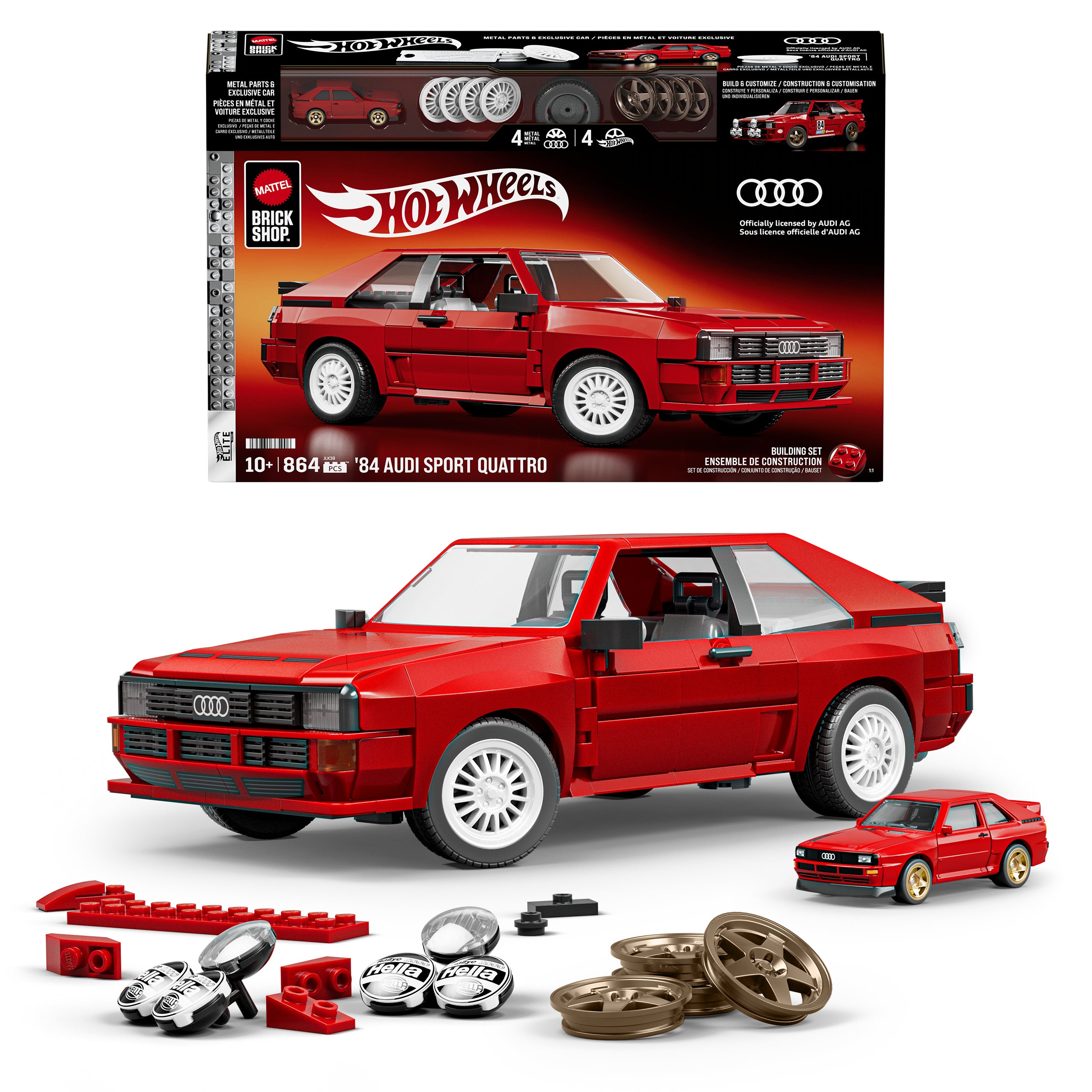 Mattel Brick Shop Hot Wheels Juguete de Construcci??n Elite '84 Audi Sport quattro