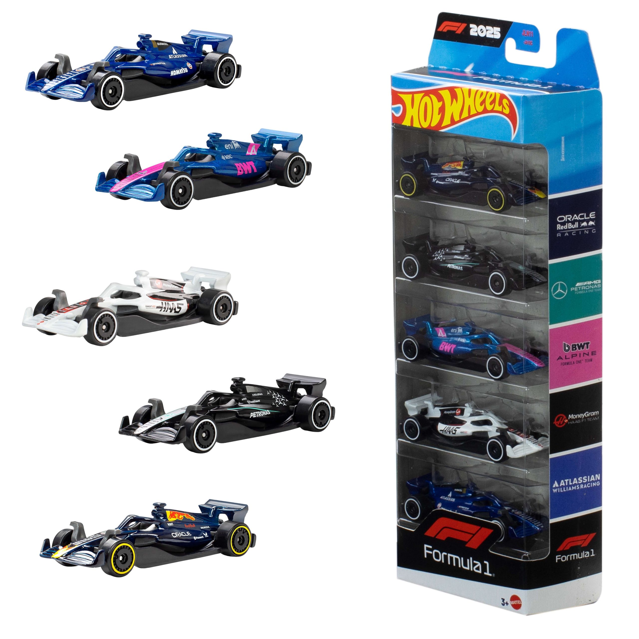 Hot Wheels Diecast Veh??culo de Juguete Paquete de 5 autos F1 - Image 6