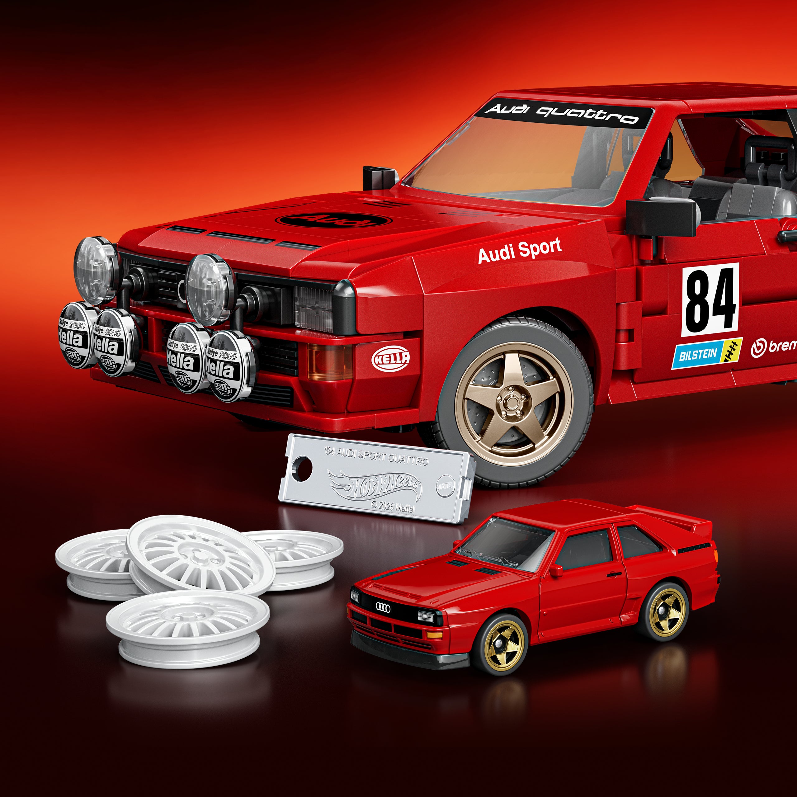 Mattel Brick Shop Hot Wheels Juguete de Construcci??n Elite '84 Audi Sport quattro - Image 5