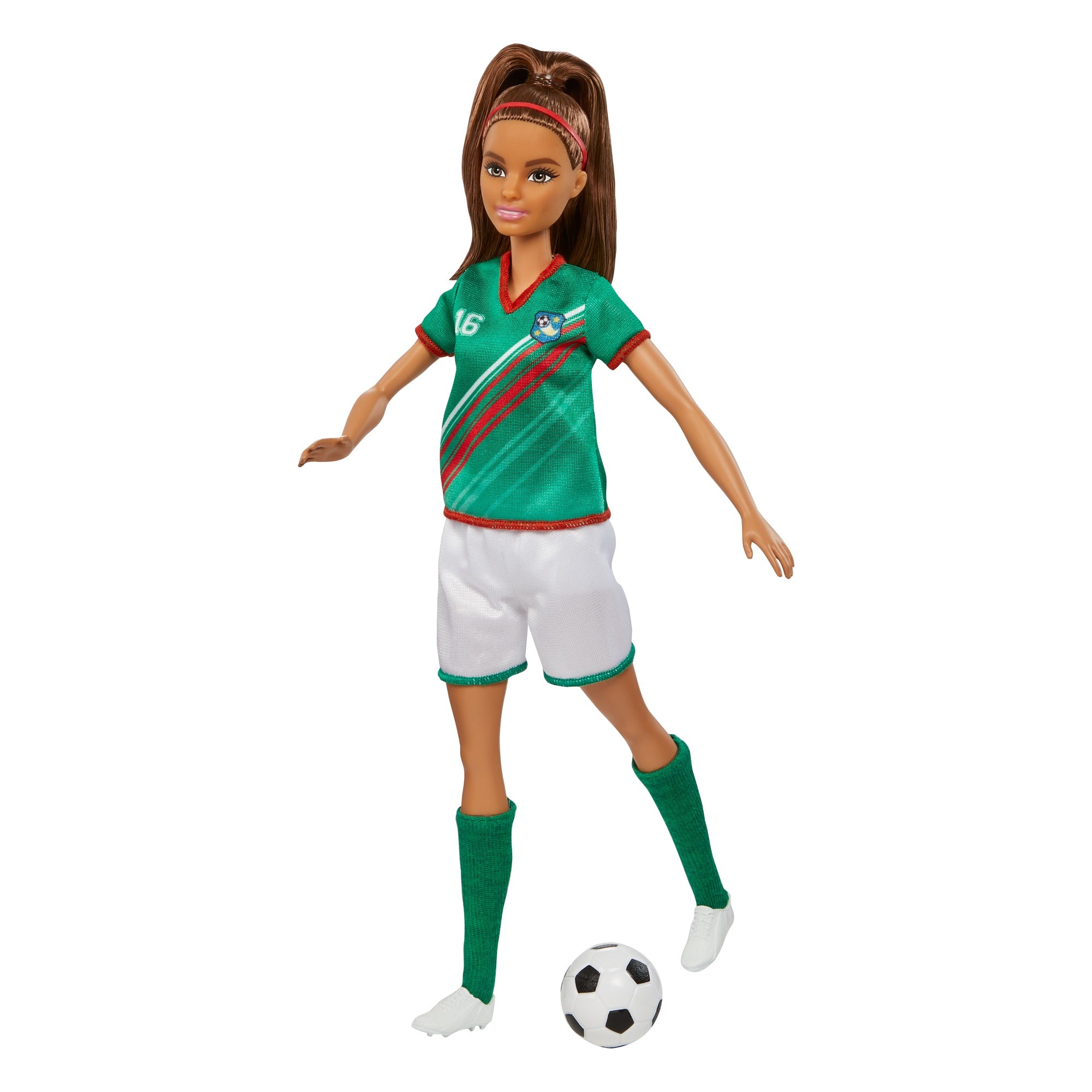 Barbie Profiss?es Boneca Jogadora de Futebol Camisa Verde - Image 4