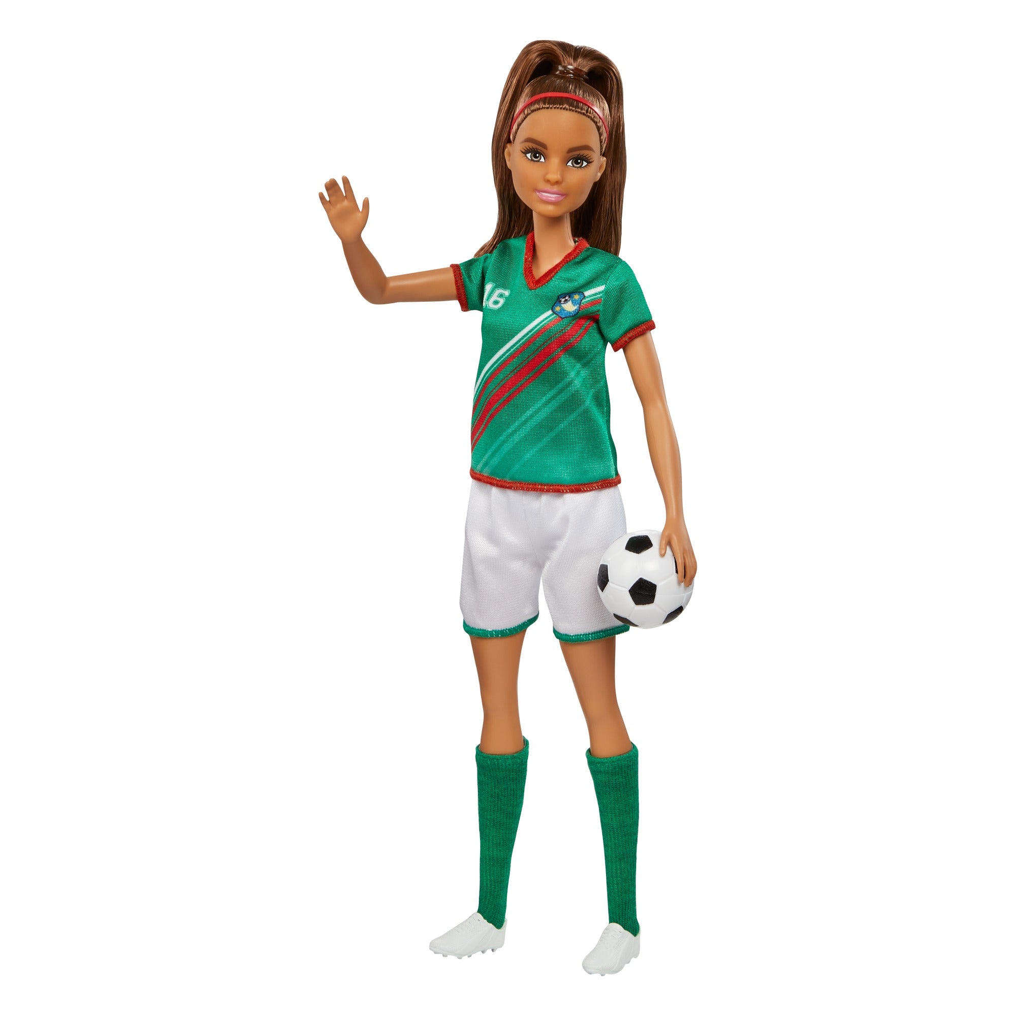 Barbie Profiss?es Boneca Jogadora de Futebol Camisa Verde - Image 3