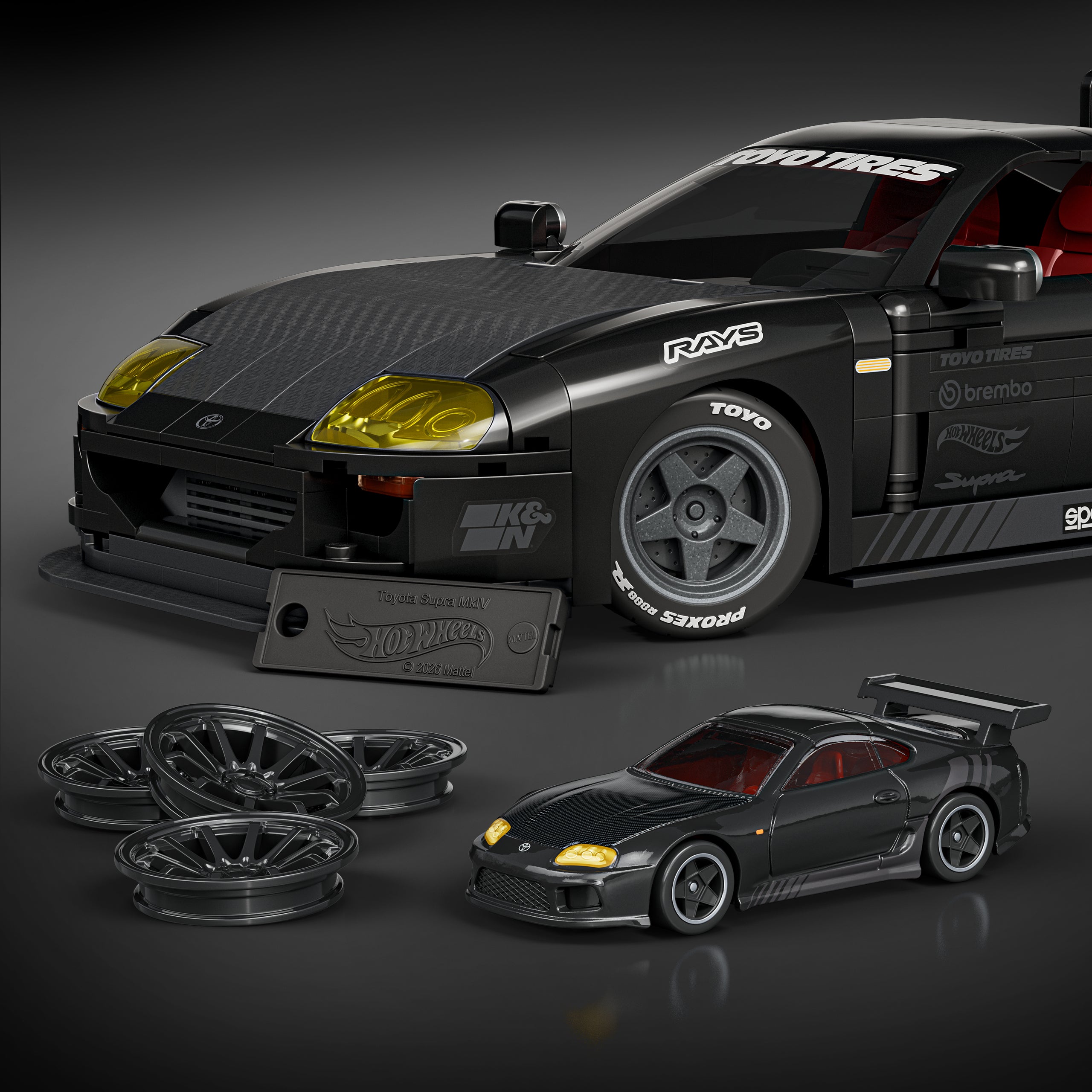 Mattel Brick Shop Hot Wheels Jogo de Constru??o Elite '94 Toyota Supra MKIV - Image 5