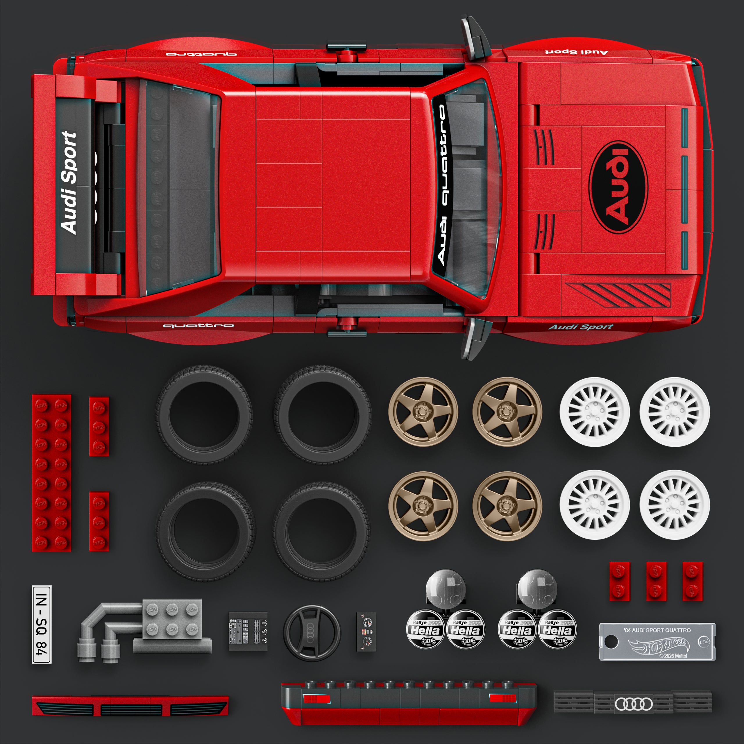Mattel Brick Shop Hot Wheels Juguete de Construcci??n Elite '84 Audi Sport quattro - Image 4