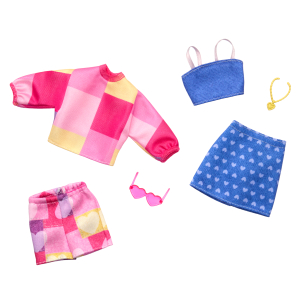 Barbie Tenues Coffret de 2 Tenues Rose et Bleu et Accessoires