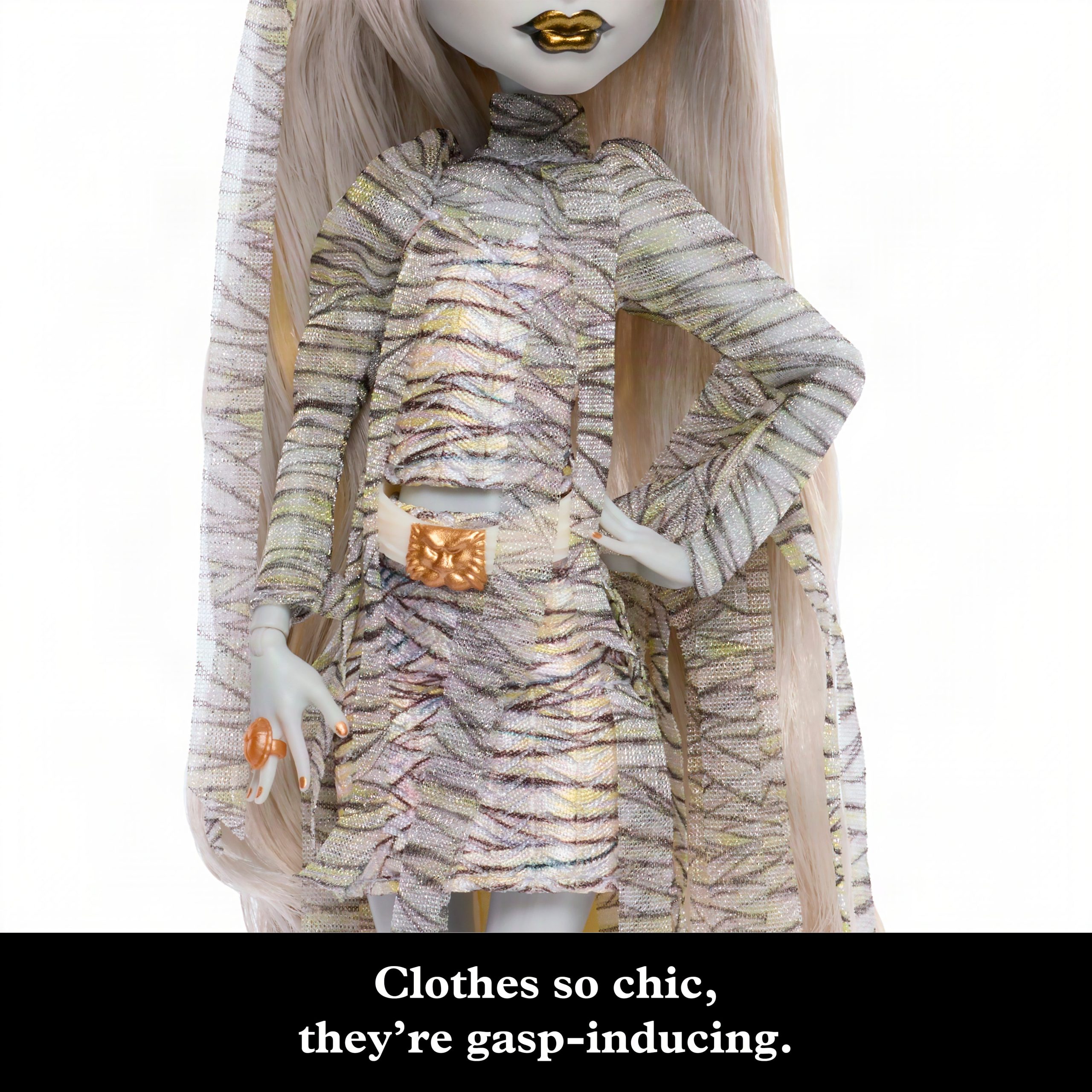 Monster High X Universal Monsters?The?Mummy?Collector Doll With?Wrap?Dress?&?Sarcophagus?Purse - Image 2