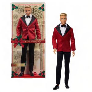 Barbie Signature 2026?Holiday?Blonde?Ken Collectible?Fashion Doll?Wearing?Full Suit With?Red?Jacket