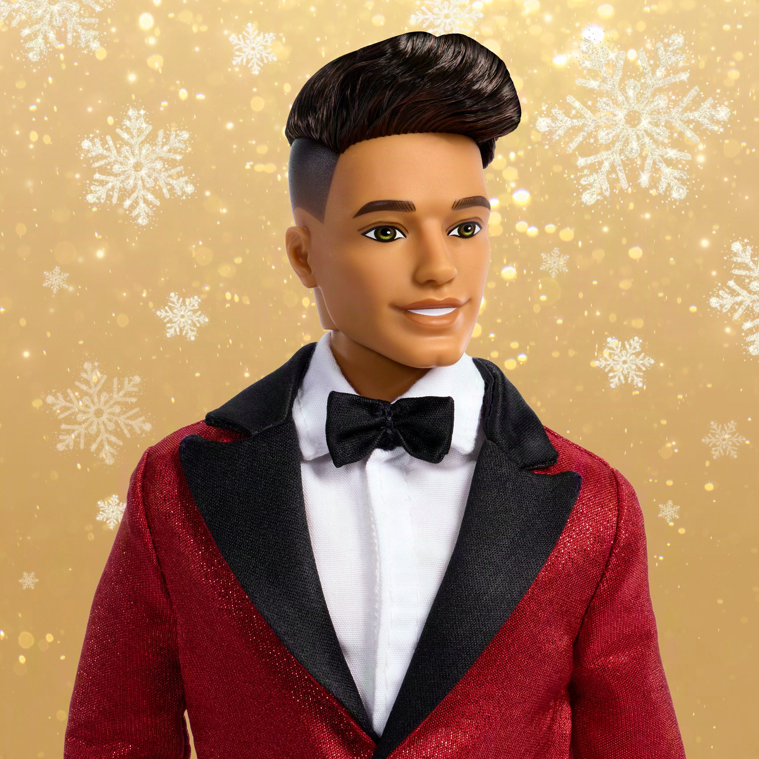Barbie Signature 2026 Holiday Curly Black Hair Ken Collectible Fashion Doll Wearing Full Suit With Red Jacket - Image 3
